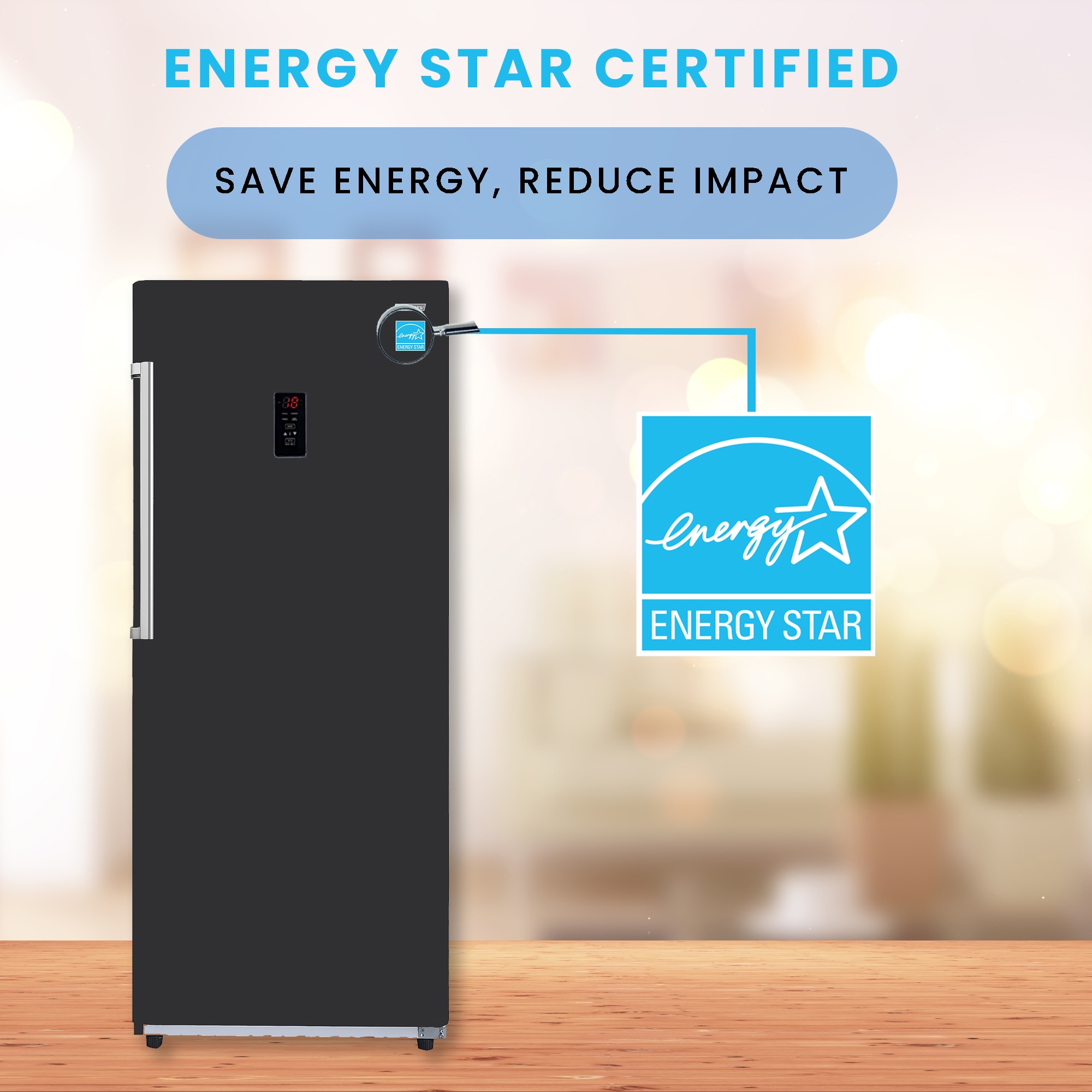 Congelador/Refrigerador Vertical Convertible ConServ de 17 pies cúbicos, listo para el garaje, sin escarcha (Negro) Certificado ENERGY STAR FR1700 BREV