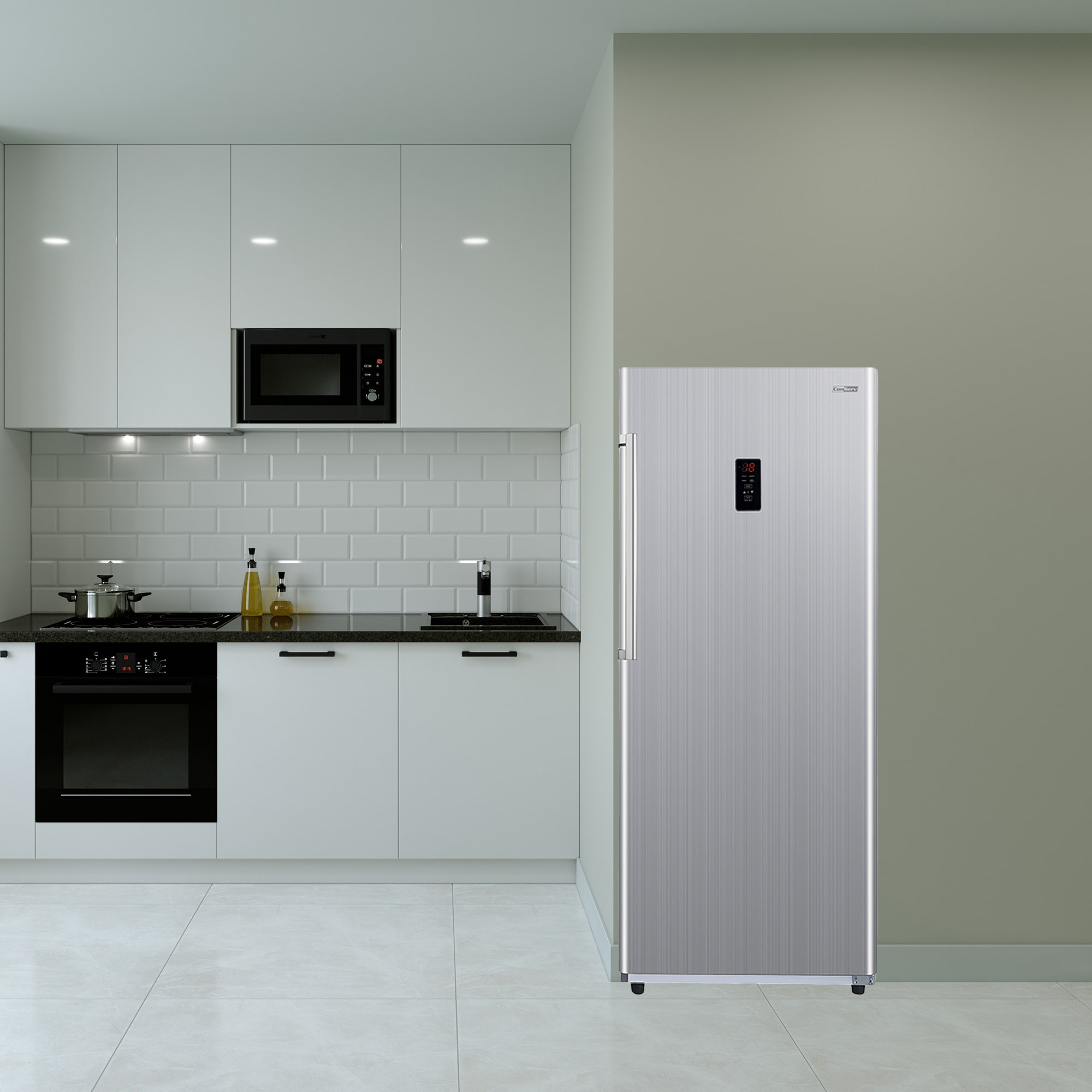 Congelador/Refrigerador vertical convertible ConServ de 14 pies cúbicos listo para el garaje, sin escarcha (acero inoxidable) Certificado por ENERGY STAR FR1400 SREV