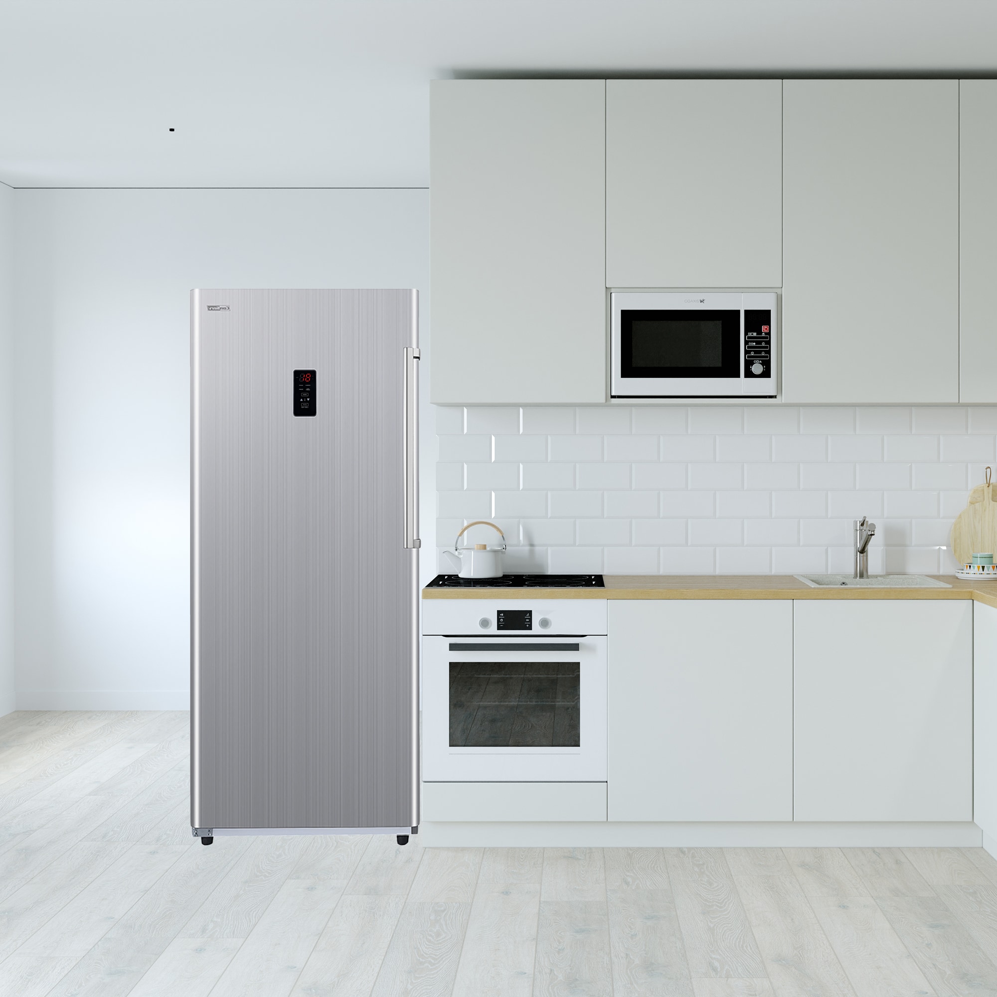 Congelador/Refrigerador vertical convertible ConServ de 14 pies cúbicos listo para el garaje, sin escarcha (acero inoxidable) Certificado por ENERGY STAR FR1400 SREV