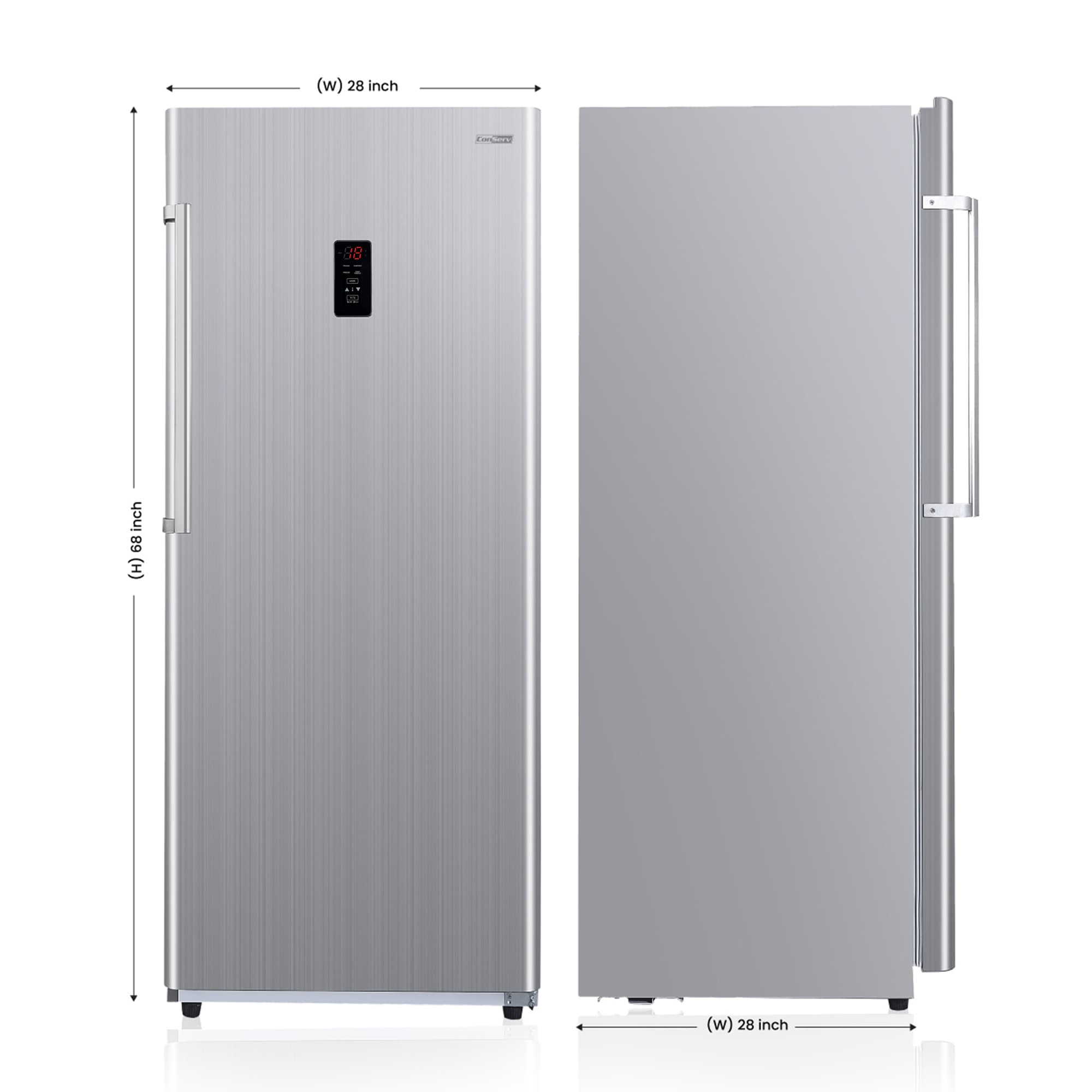 Congelador/Refrigerador vertical convertible ConServ de 14 pies cúbicos listo para el garaje, sin escarcha (acero inoxidable) Certificado por ENERGY STAR FR1400 SREV