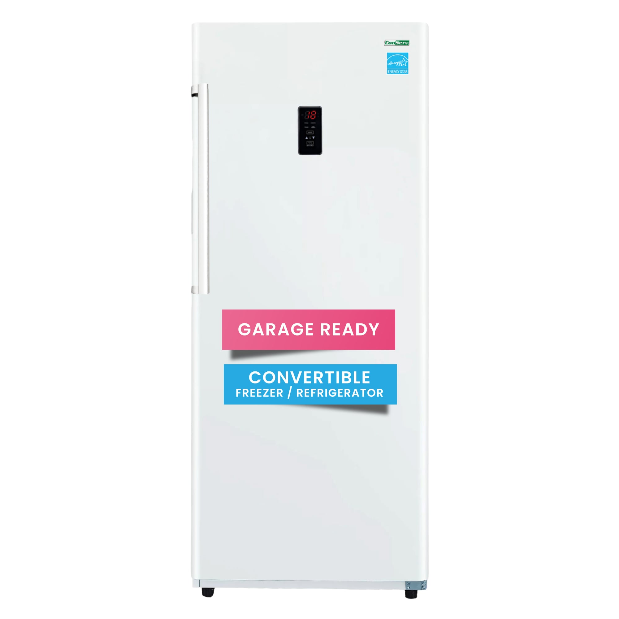 Congelador/Refrigerador Vertical Convertible ConServ de 17 pies cúbicos Listo para Garage, Libre de Escarcha (Blanco) Certificado ENERGY STAR FR1700 WREV
