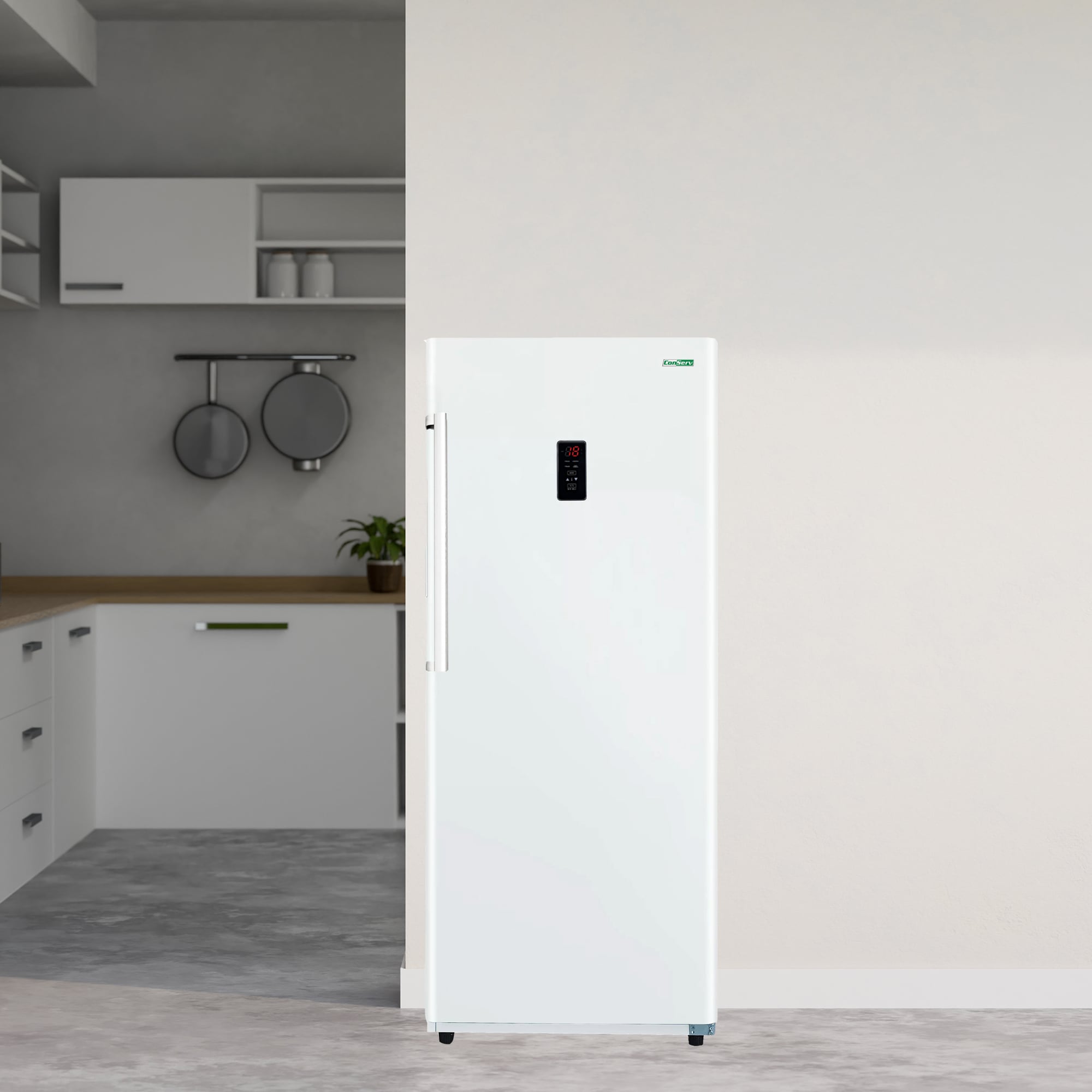 Congelador/Refrigerador Vertical Convertible ConServ de 17 pies cúbicos Listo para Garage, Libre de Escarcha (Blanco) Certificado ENERGY STAR FR1700 WREV