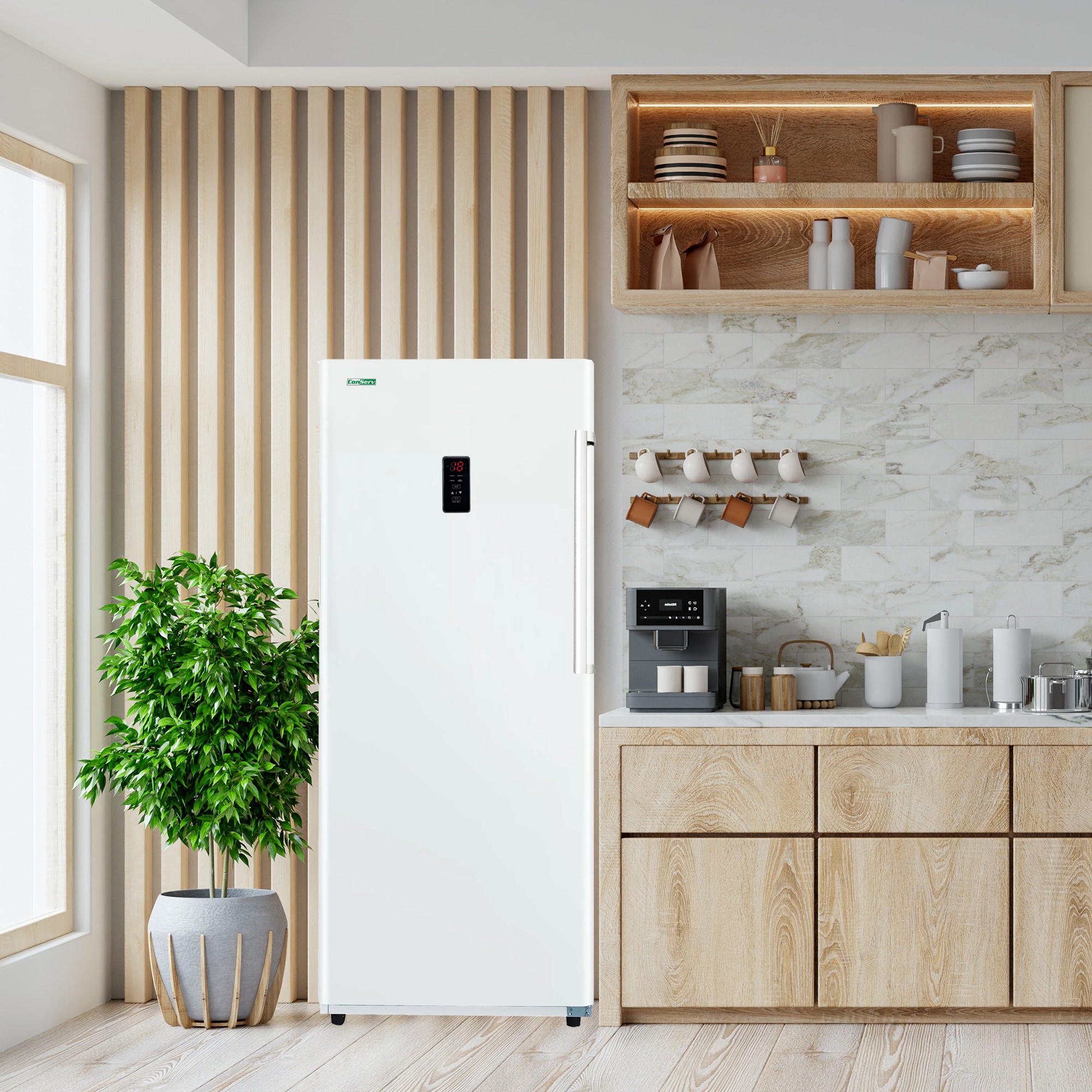 Congelador/Refrigerador Vertical Convertible ConServ de 17 pies cúbicos Listo para Garage, Libre de Escarcha (Blanco) Certificado ENERGY STAR FR1700 WREV
