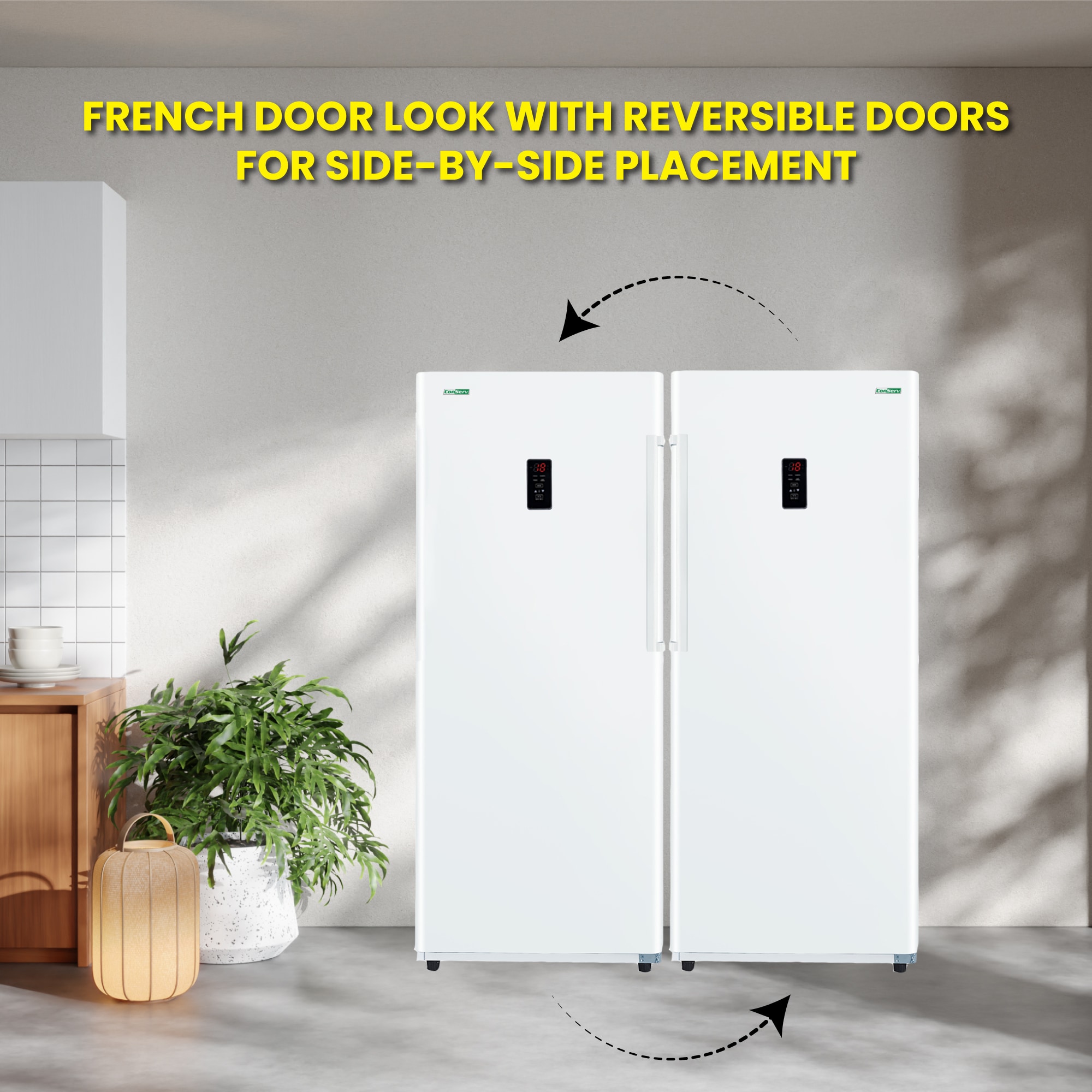 Congelador/Refrigerador Vertical Convertible ConServ de 17 pies cúbicos Listo para Garage, Libre de Escarcha (Blanco) Certificado ENERGY STAR FR1700 WREV