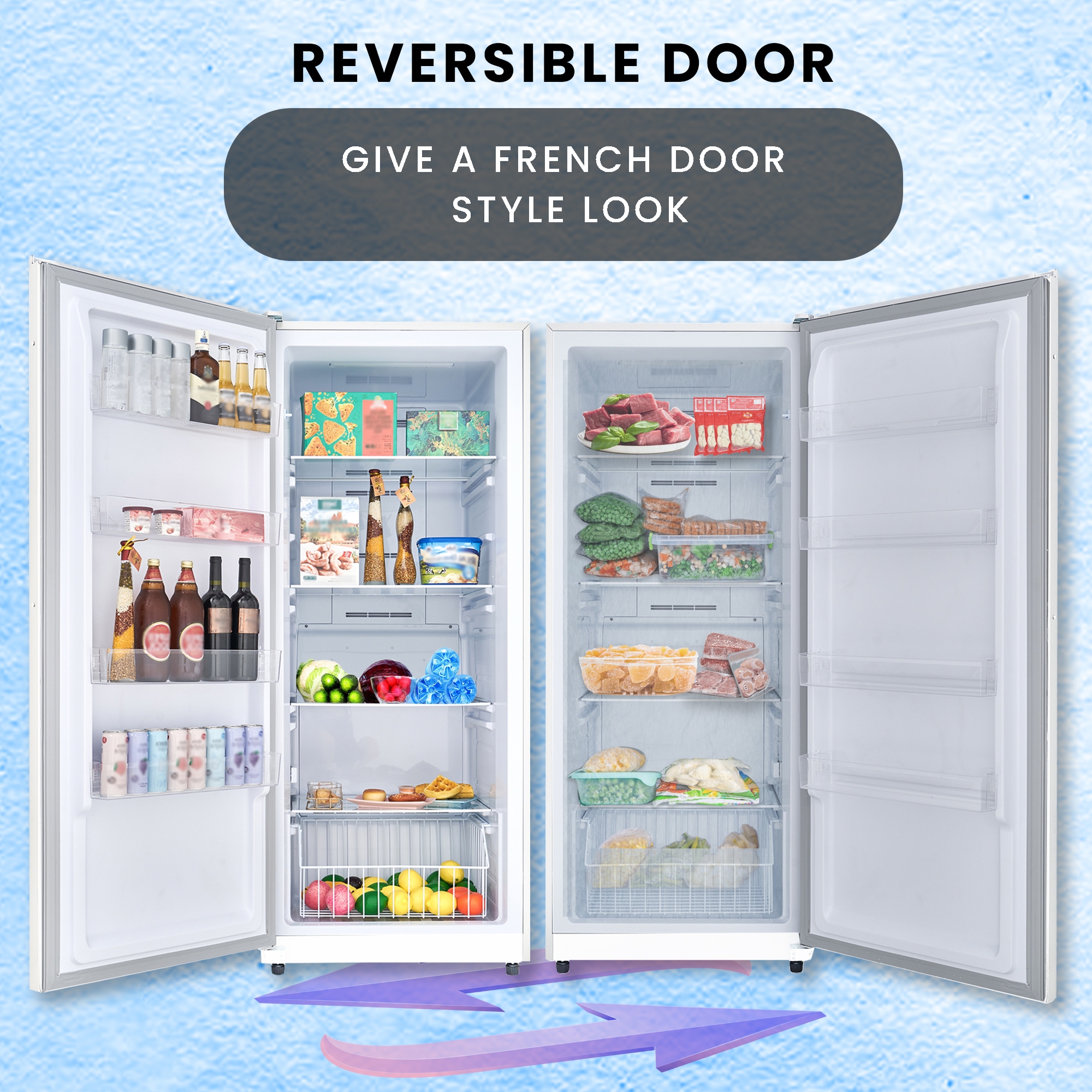 Congelador/Refrigerador Vertical Convertible ConServ de 17 pies cúbicos Listo para Garage, Libre de Escarcha (Blanco) Certificado ENERGY STAR FR1700 WREV