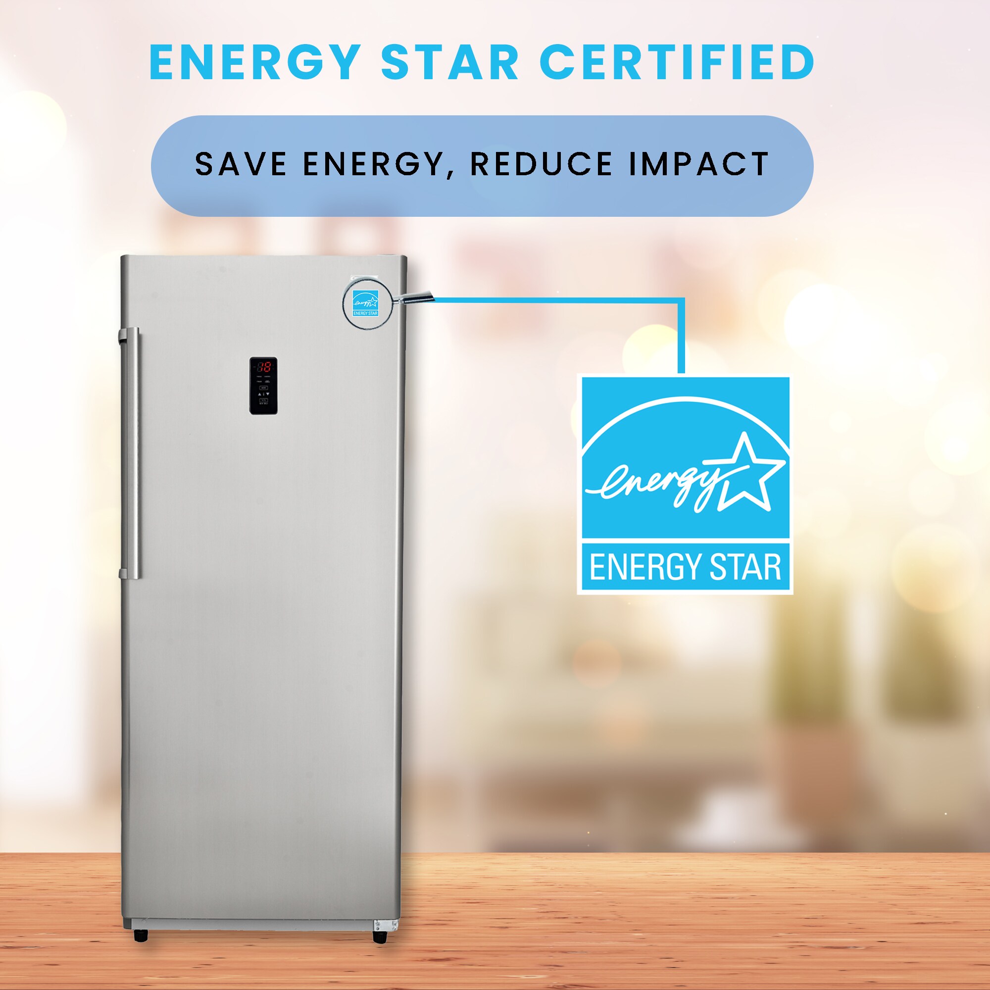 Congelador/Refrigerador vertical convertible ConServ de 17 pies cúbicos listo para garaje, sin escarcha (acero inoxidable) Certificado ENERGY STAR FR1700 SREV.