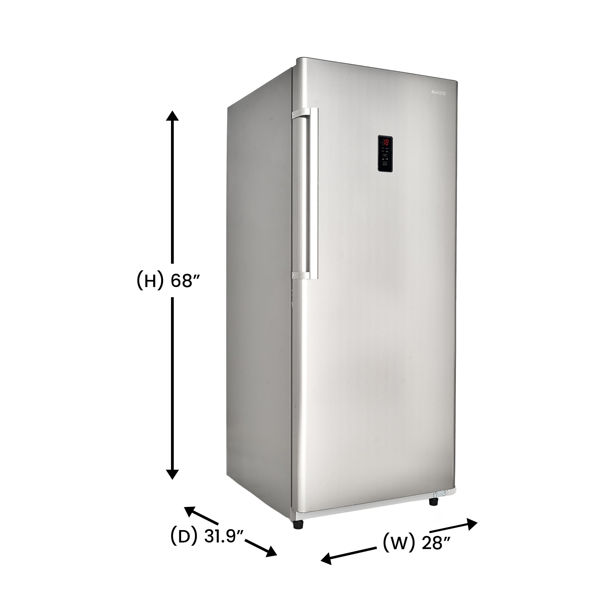 Congelador/Refrigerador vertical convertible ConServ de 17 pies cúbicos listo para garaje, sin escarcha (acero inoxidable) Certificado ENERGY STAR FR1700 SREV.