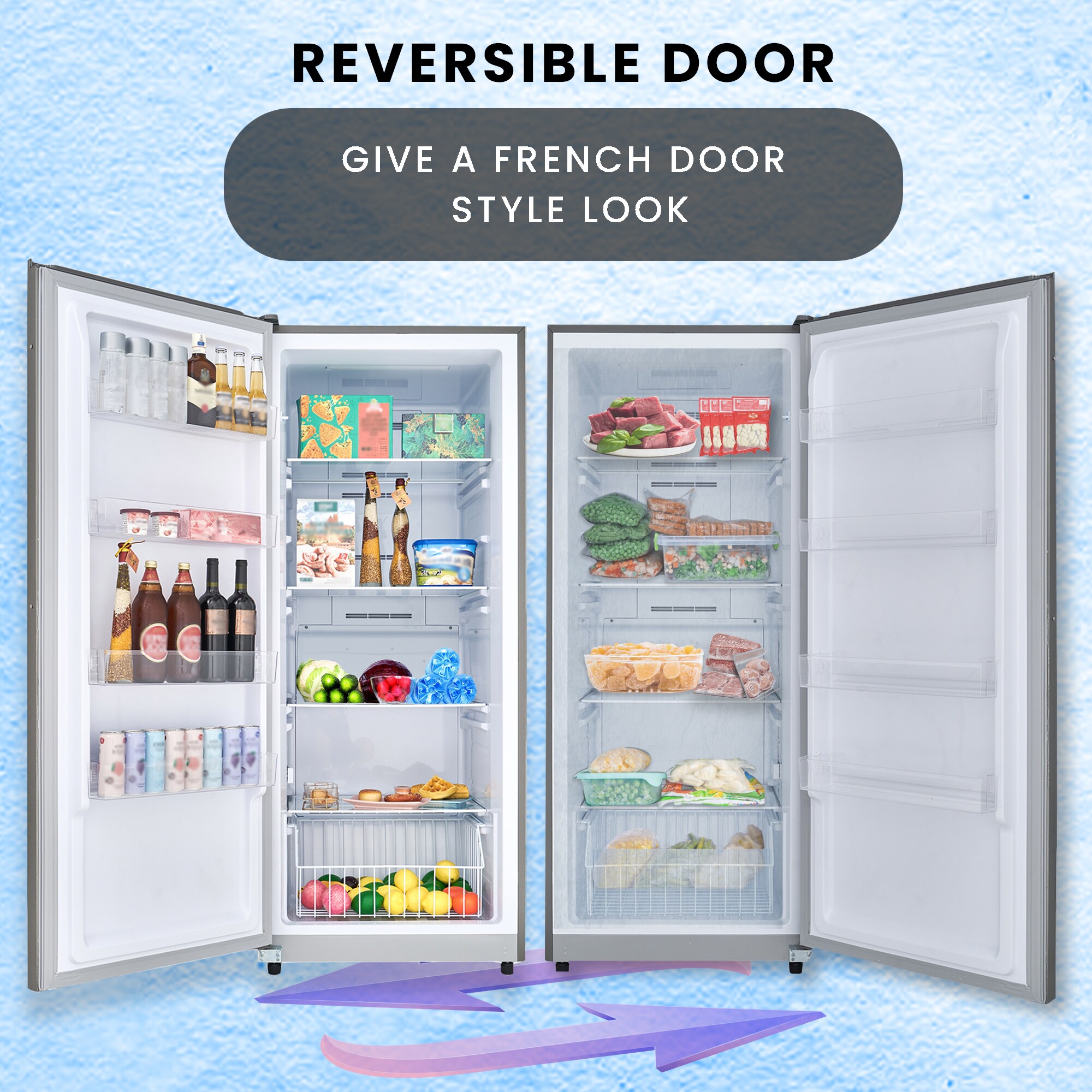 Congelador/Refrigerador vertical convertible ConServ de 17 pies cúbicos listo para garaje, sin escarcha (acero inoxidable) Certificado ENERGY STAR FR1700 SREV.
