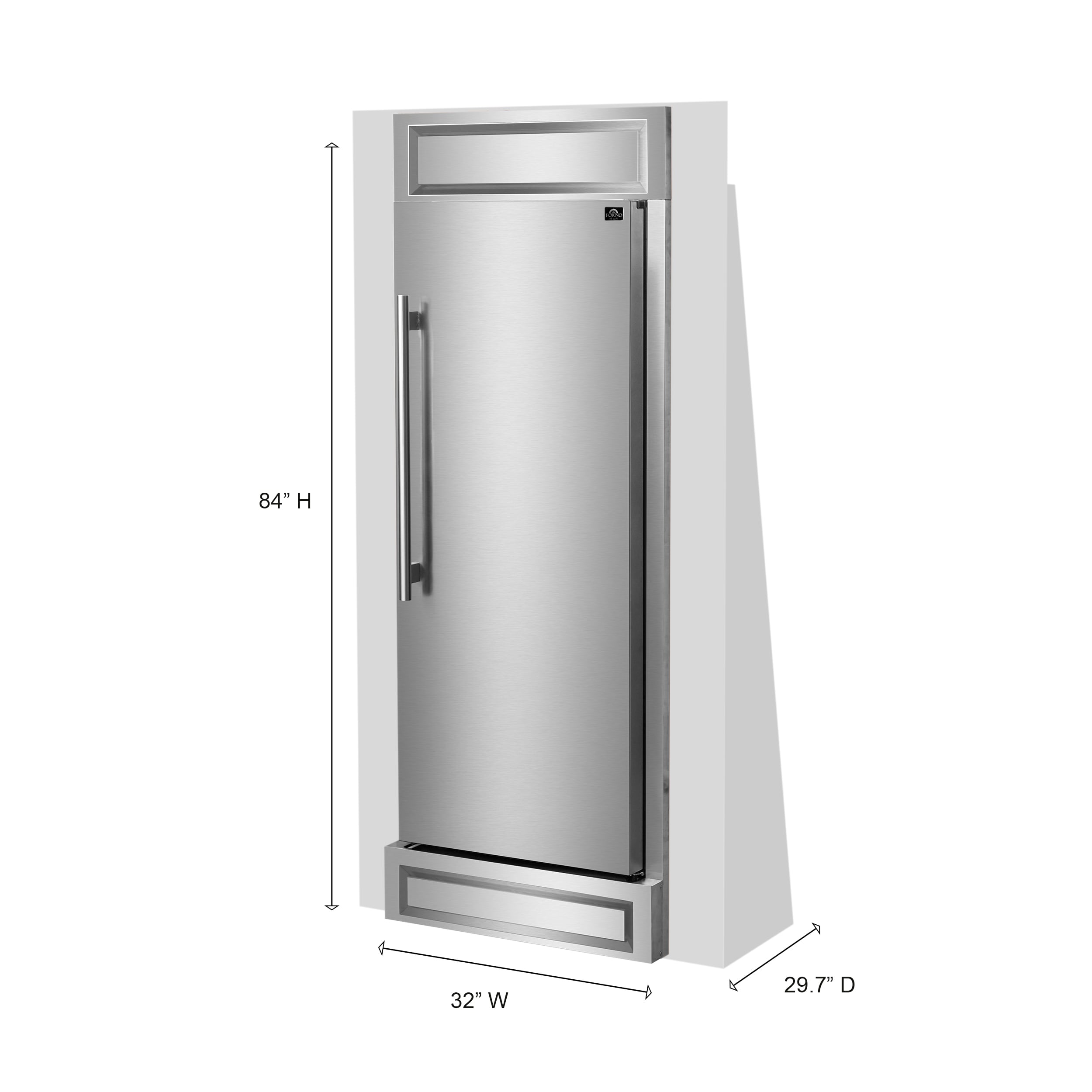 Congelador/Refrigerador Vertical Convertible FORNO Maderno de 13.6 pies cúbicos sin escarcha (Acero Inoxidable) Certificado ENERGY STAR FFFFD1722-32RS