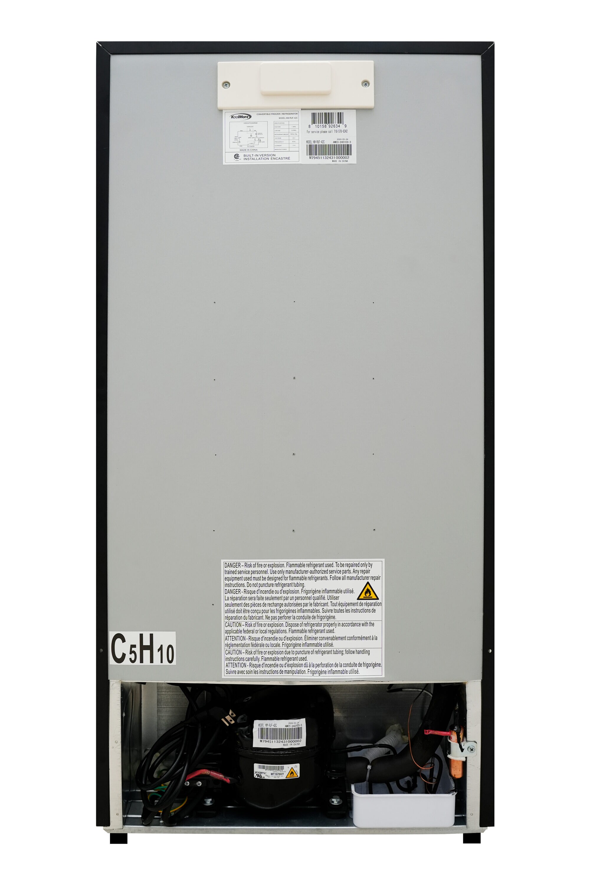 Congelador/Refrigerador Vertical Convertible KoolMore 4.2 pies cúbicos (Negro)