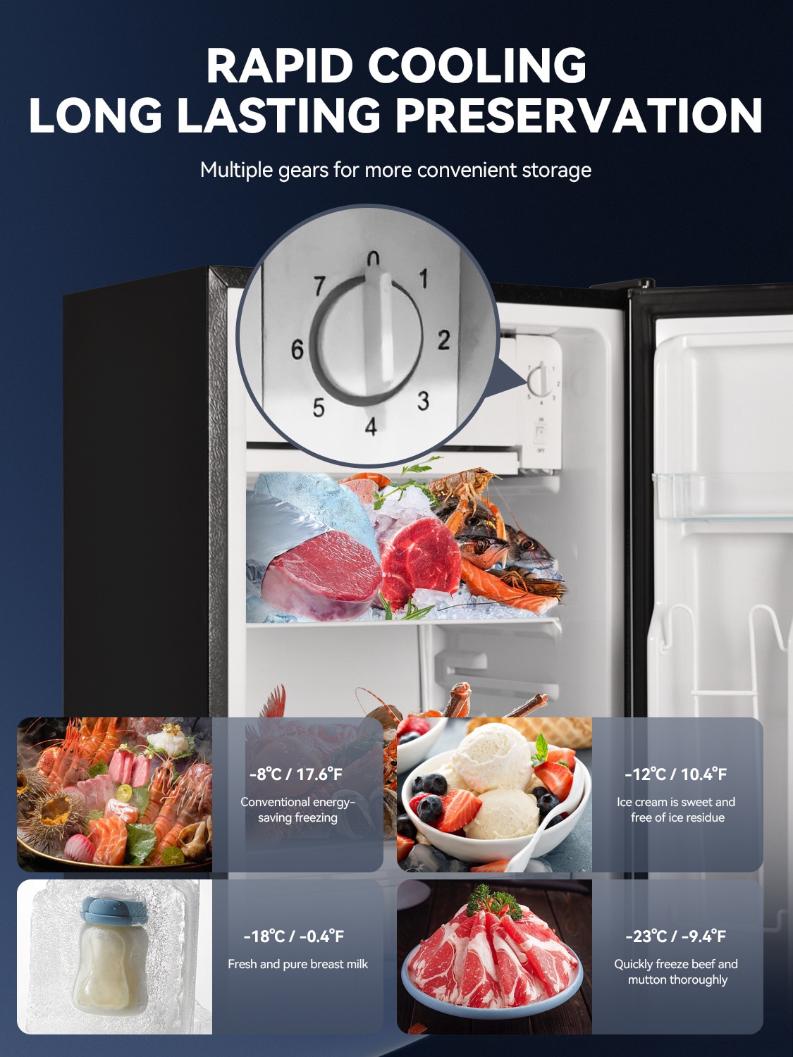 Congelador/Refrigerador Vertical Convertible Jeremy Cass de 3.2 pies cúbicos (plata) AGJLWLING01