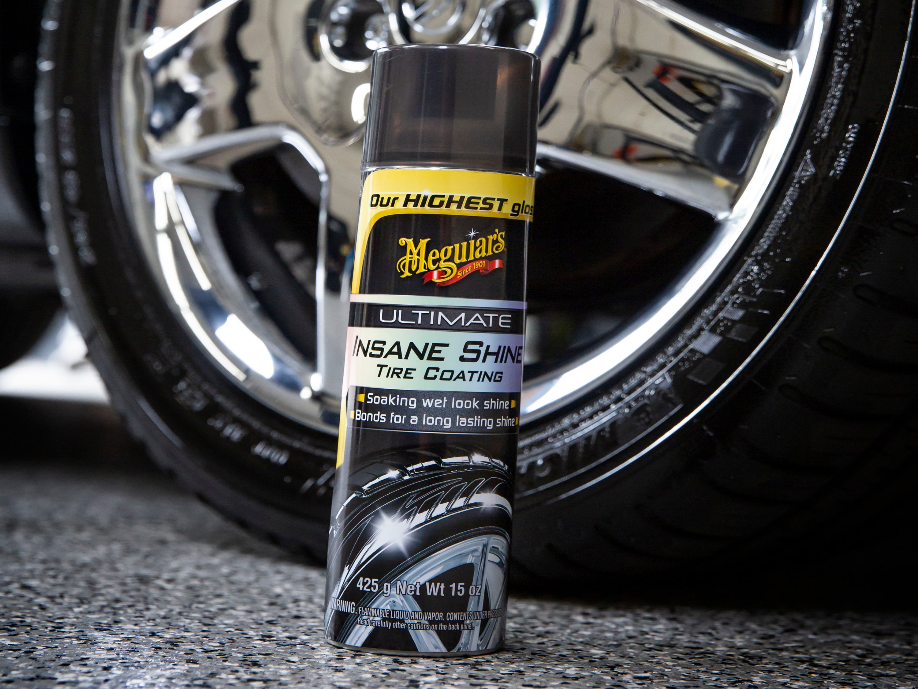 Meguiar's Ultimate Brillo Increíble Recubrimiento para Llantas 15 Onzas Cera para Exterior de Auto G190315