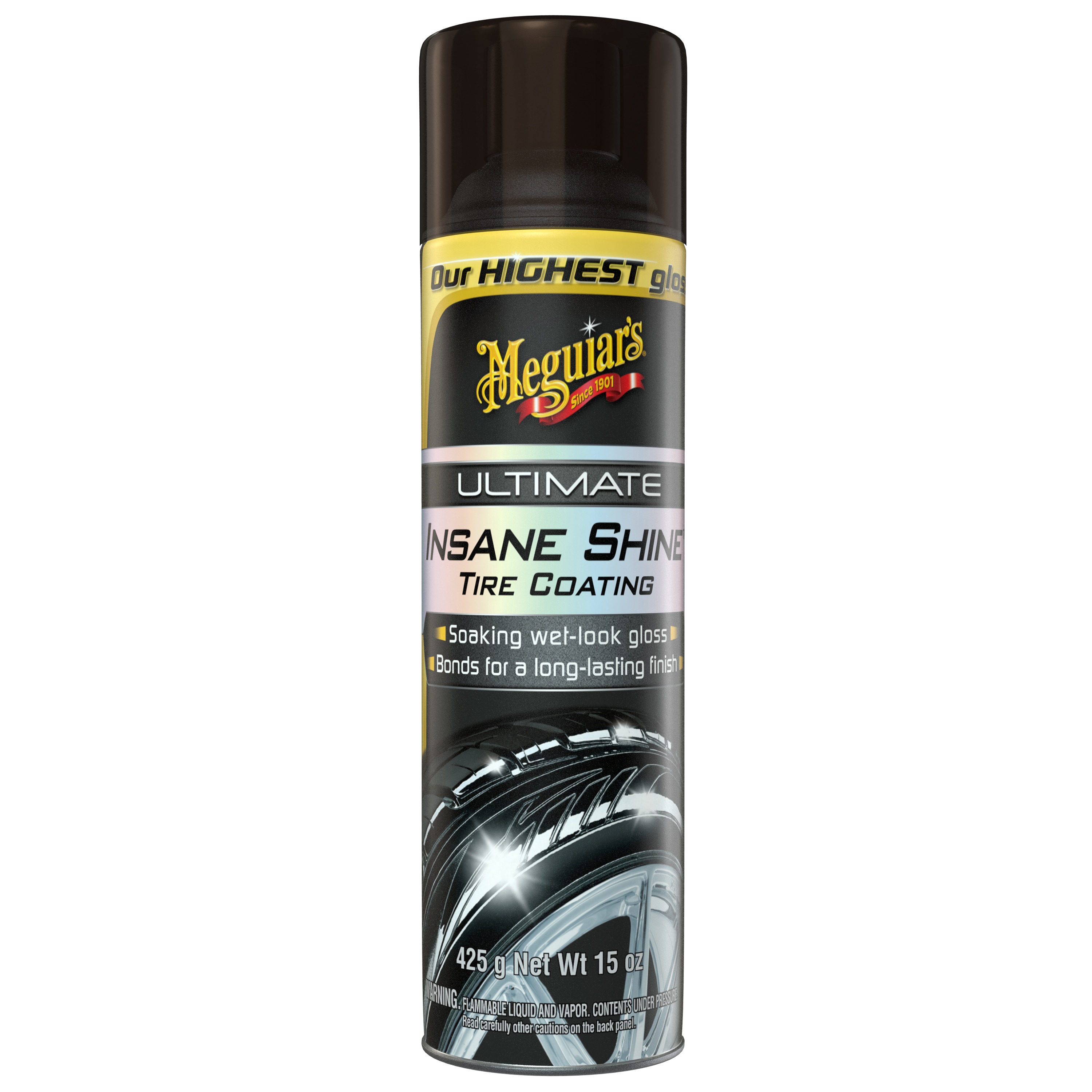 Meguiar's Ultimate Brillo Increíble Recubrimiento para Llantas 15 Onzas Cera para Exterior de Auto G190315
