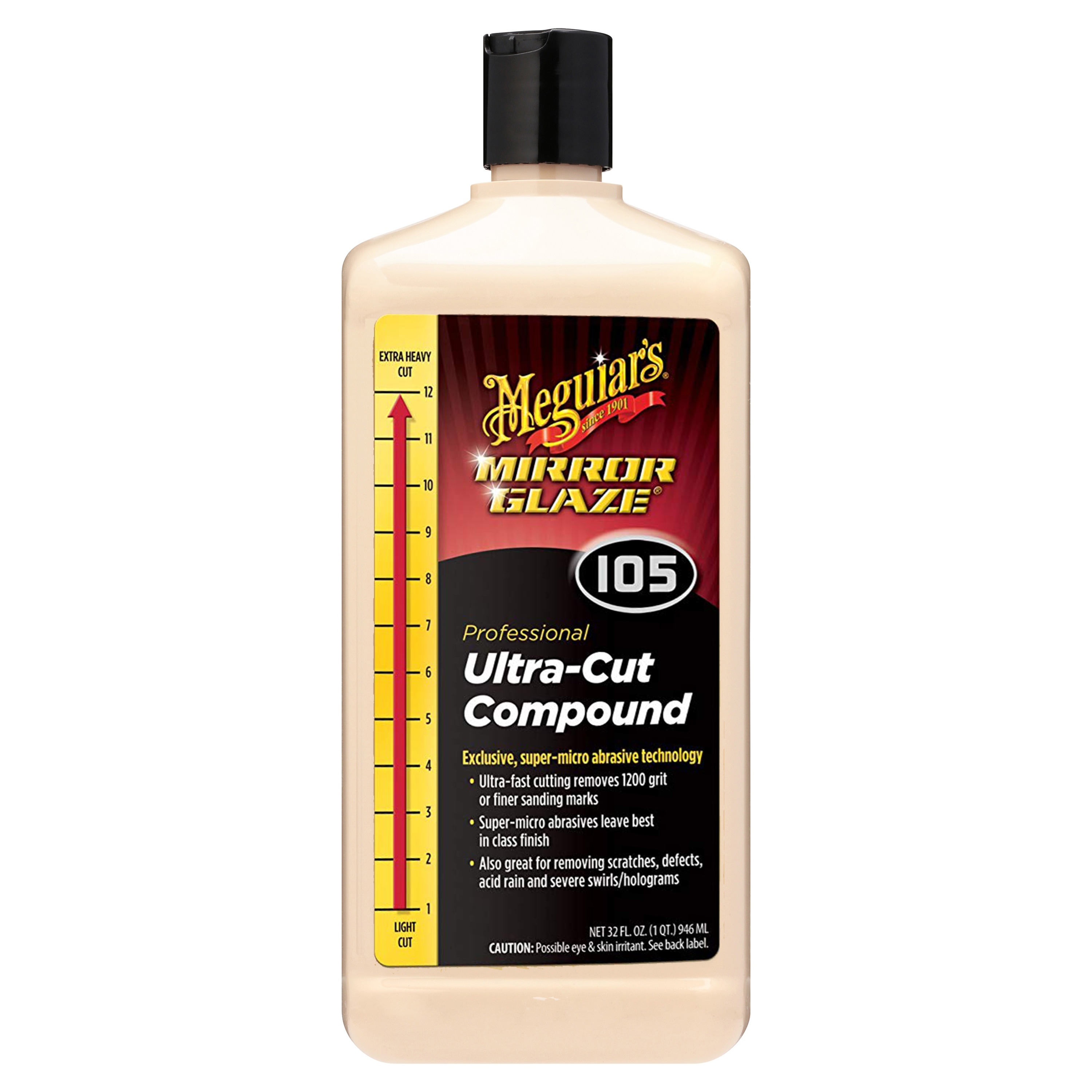 Meguiar's Mirror Glaze Ultra-Cut Compound de 32 onzas líquidas para lavado de exteriores de autos M10532
