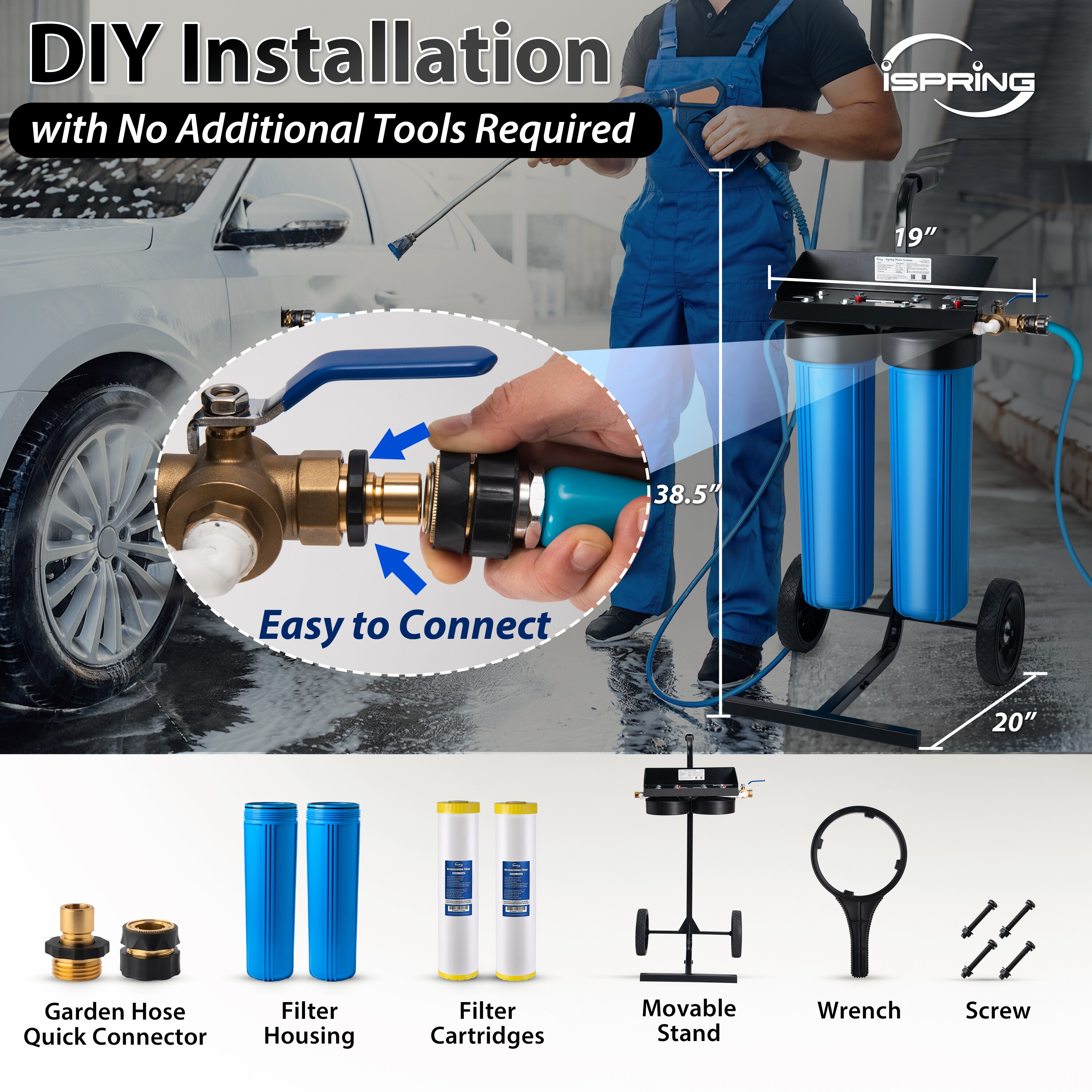 Lavado Exterior para Automóvil de 1 Contenedor iSpring WGB22BD WGB22BD-BP