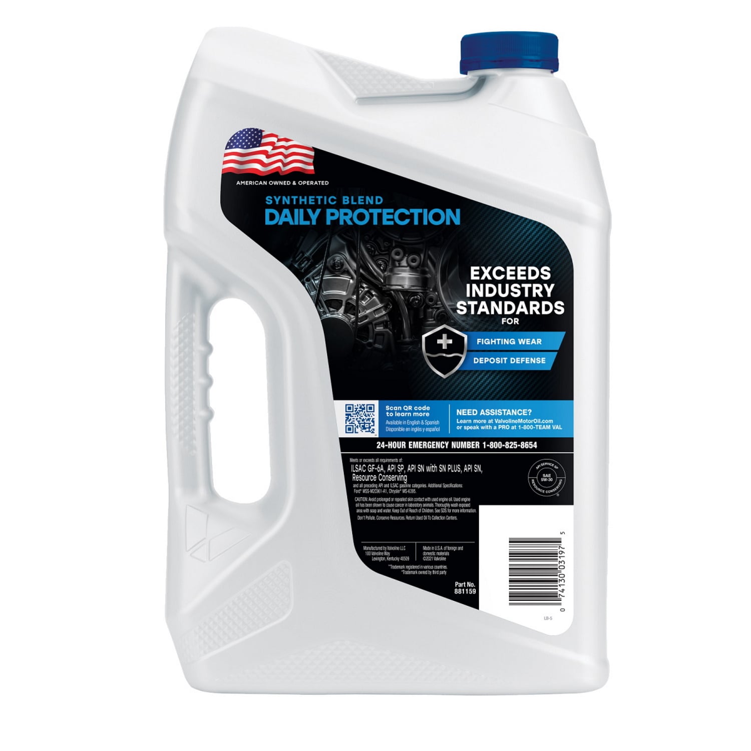 Aceite para motor sintético Valvoline Daily Protection 5w-30, 5 cuartos