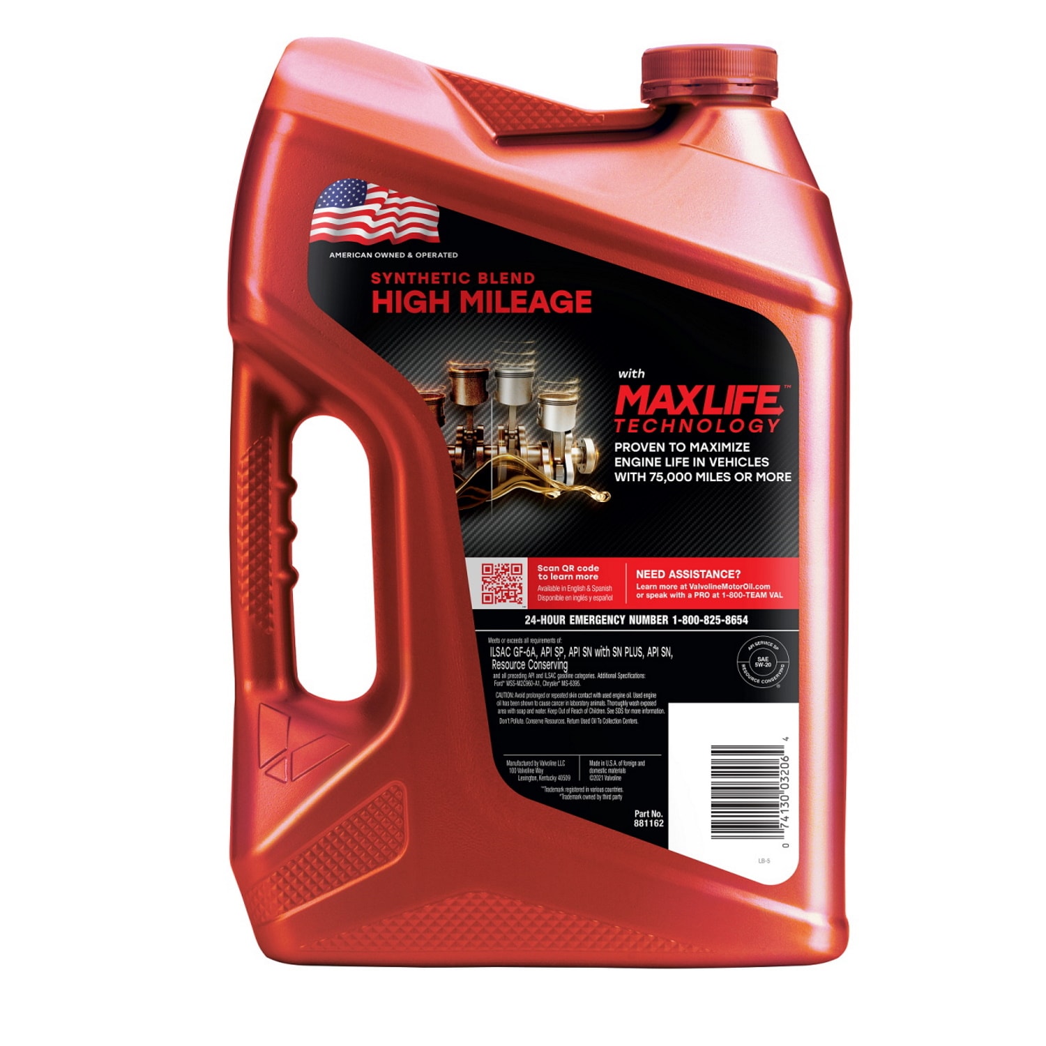 Aceite para motor Valvoline Maxlife High Mileage 5w-20 de 5 cuartos