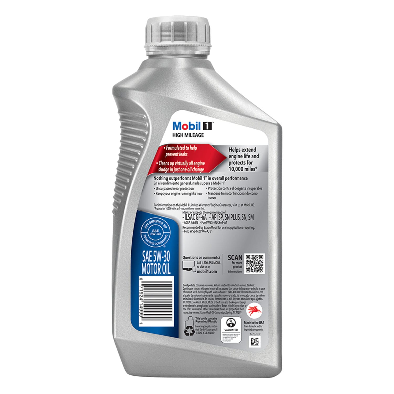 Mobil 1 Alto rendimiento Sintético para vehículos con alta kilometraje 5W30 Lt MOBI103767