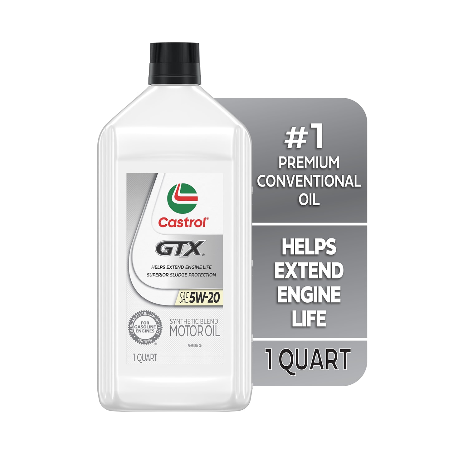 Aceite para motor sintético CASTROL GTX 5W-20, mezcla sintética, 1 cuarto 15B743