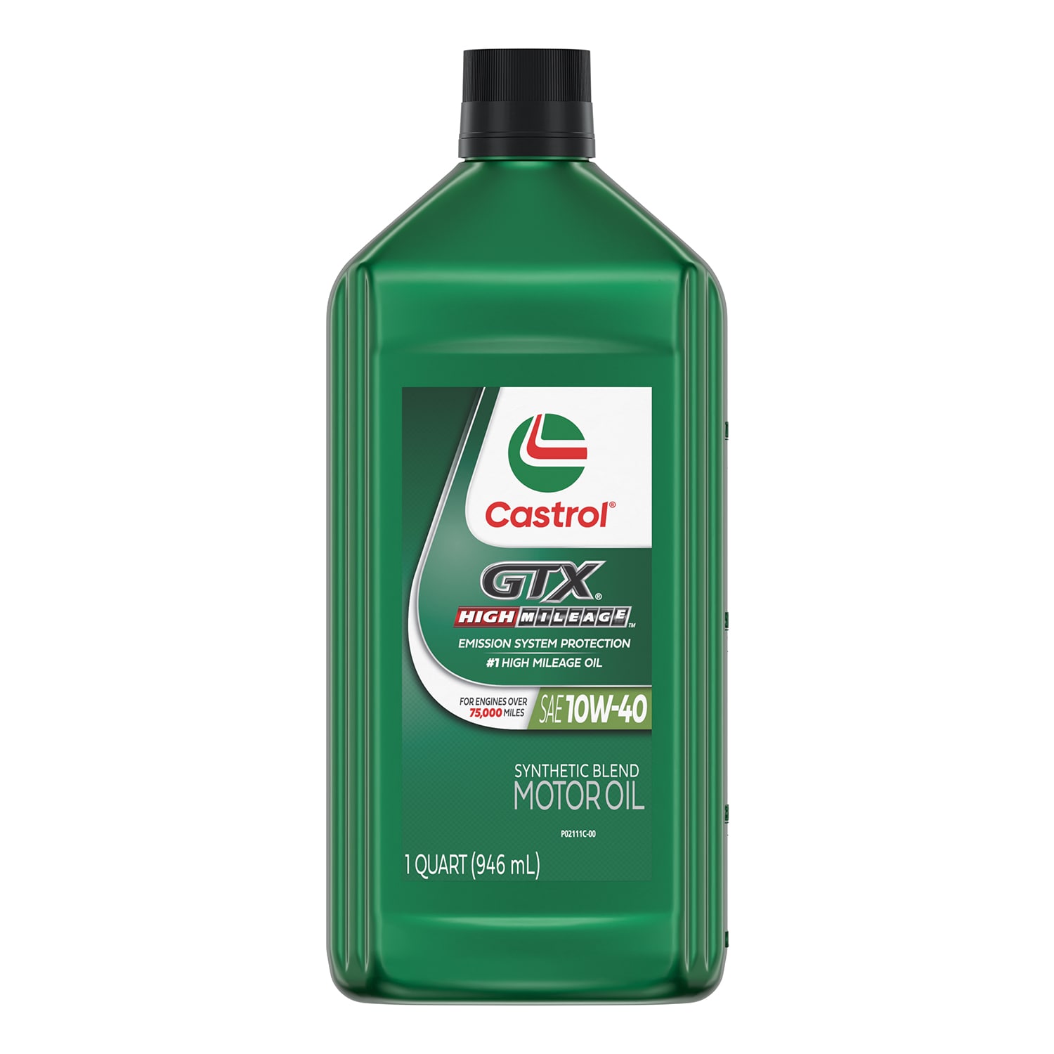 Aceite de Motor Sintético Mezclado para Alto Rendimiento CASTROL GTX de 10W-40 para Autos con Kilometraje Elevado, 1 Cuarto
