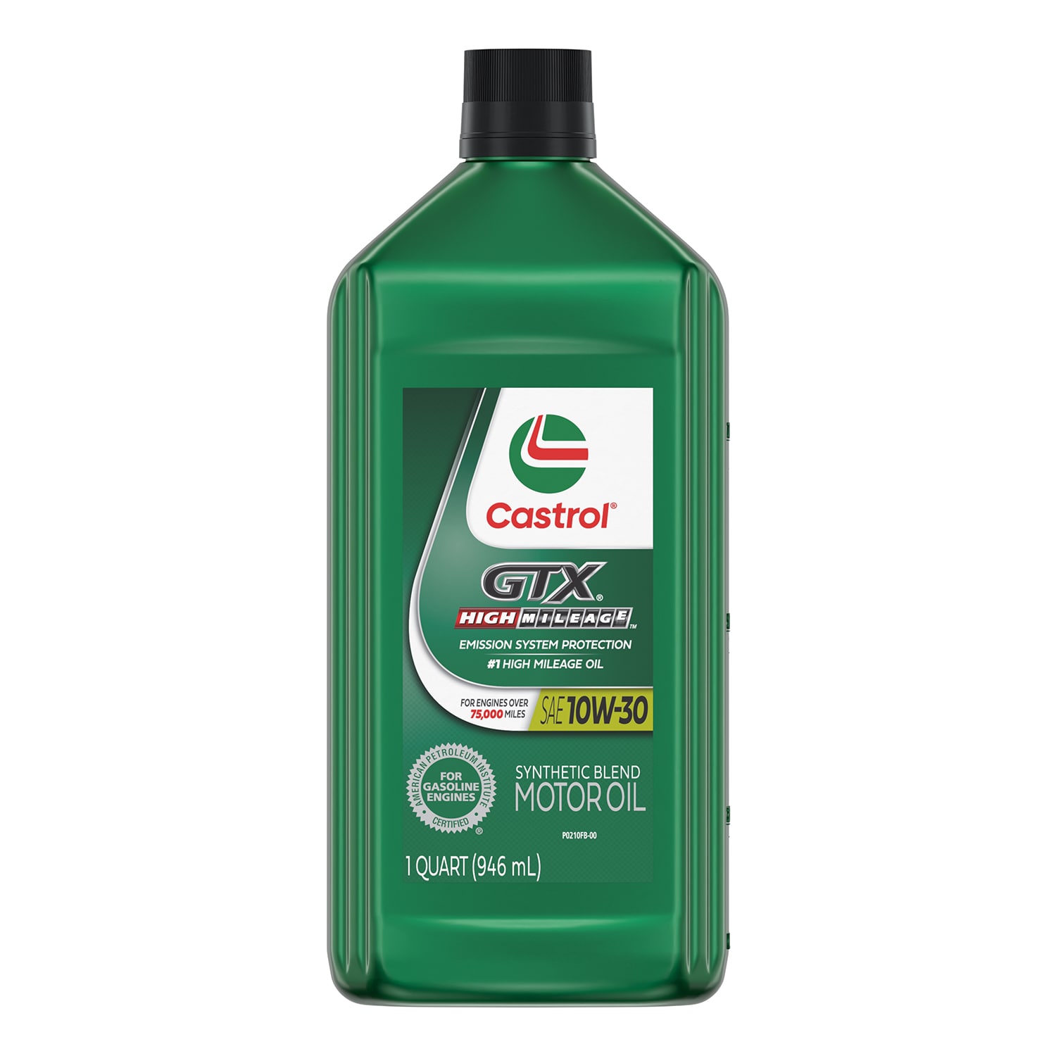 Aceite de Motor Sintético en Mezcla CASTROL GTX High Mileage 10W-30 para Autos con Muchos Kilómetros, 1 Cuarto
