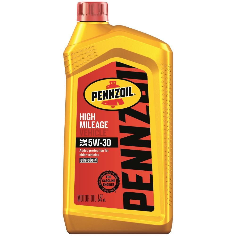 Aceite para motor de alto kilometraje Pennzoil 1 cuarto 5W-30 - Reduce fugas y consumo, lubrica, limpia y protege motores