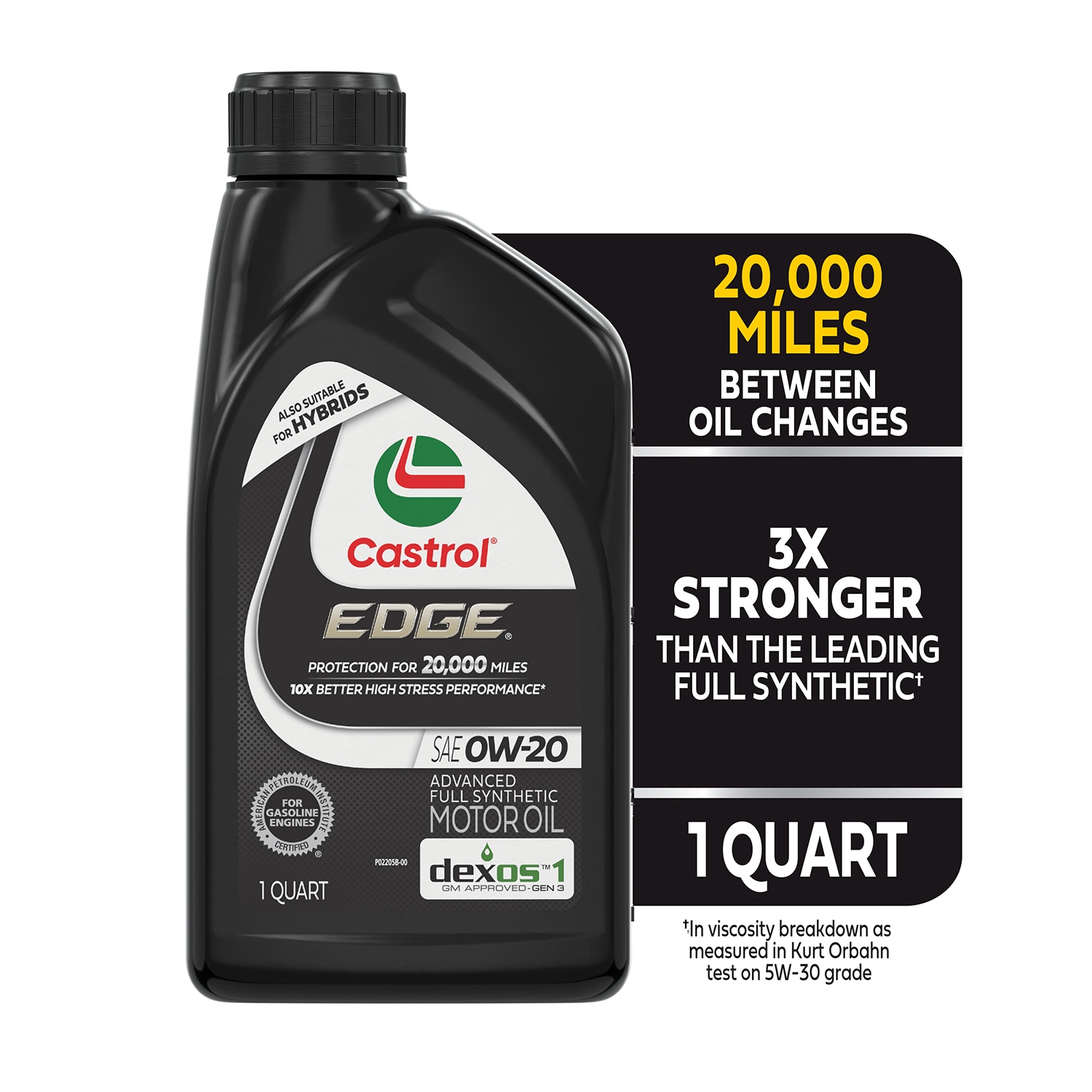 Aceite de motor sintético completo Castrol EDGE 0W-20, avanzado, 1 cuarto