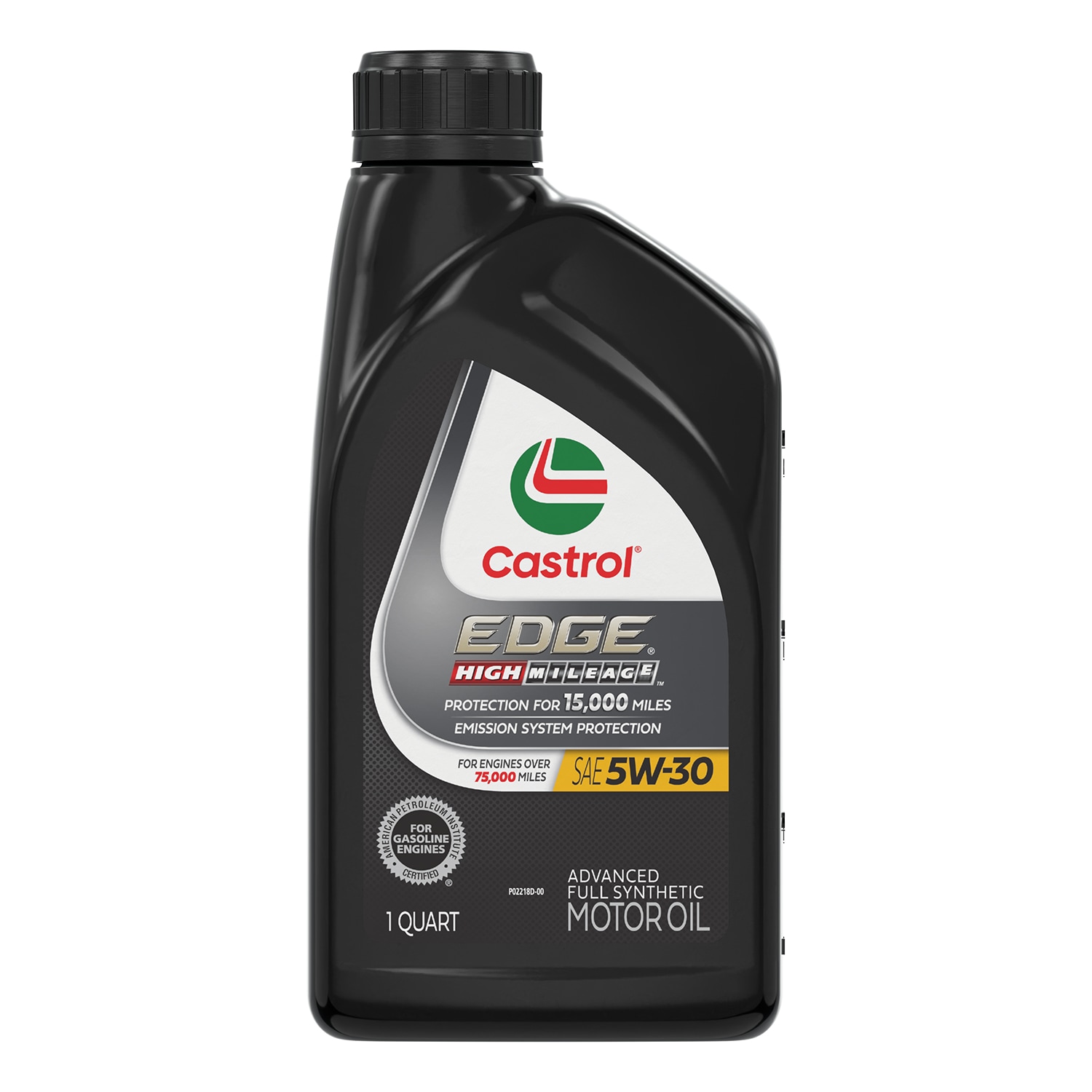 Aceite de motor sintético completo Castrol EDGE High Mileage 5W-30 para vehículos de alto kilometraje, 1 cuarto