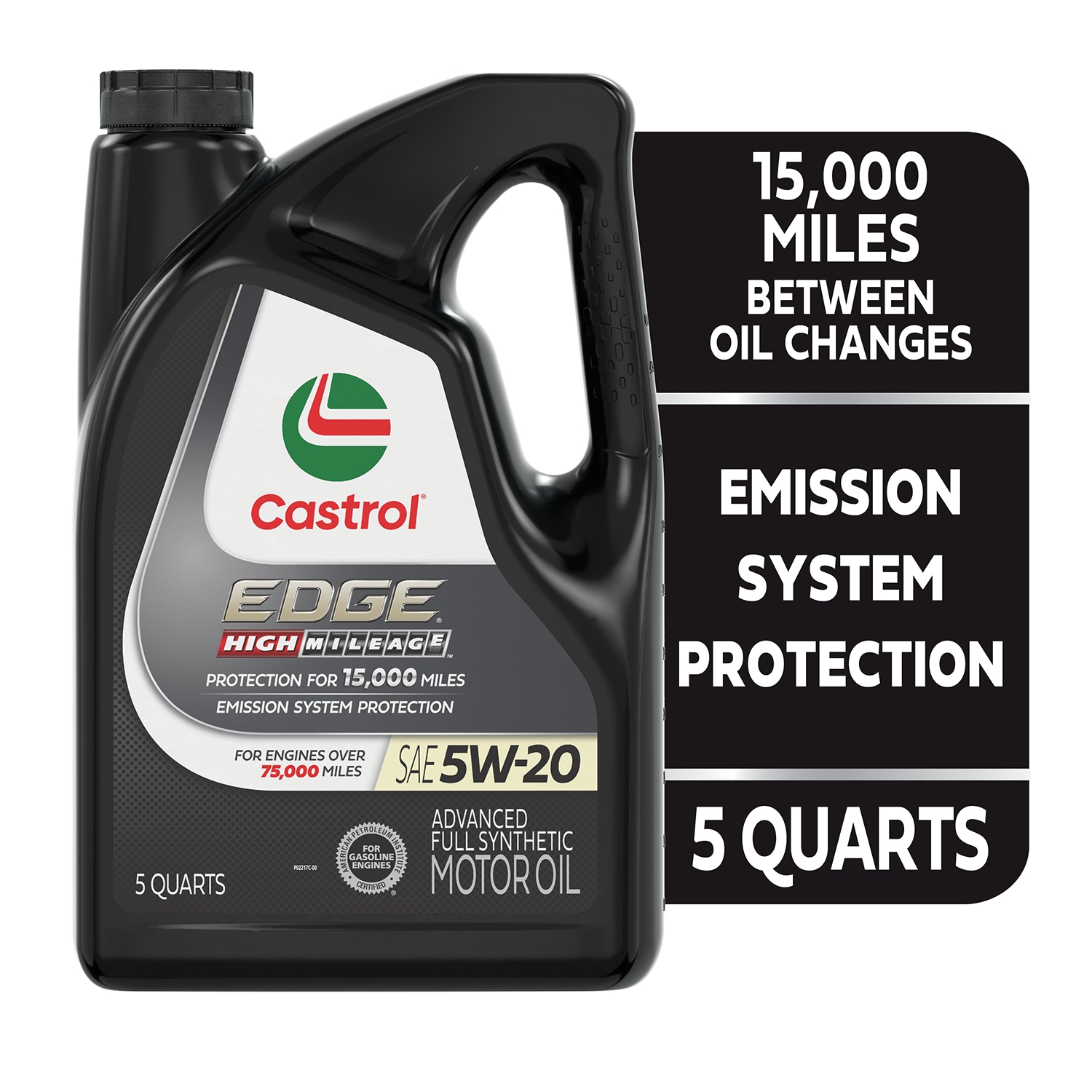 Aceite de Motor Sintético Completo Avanzado CASTROL EDGE High Mileage 5W-20, 5 Cuartos 15906D