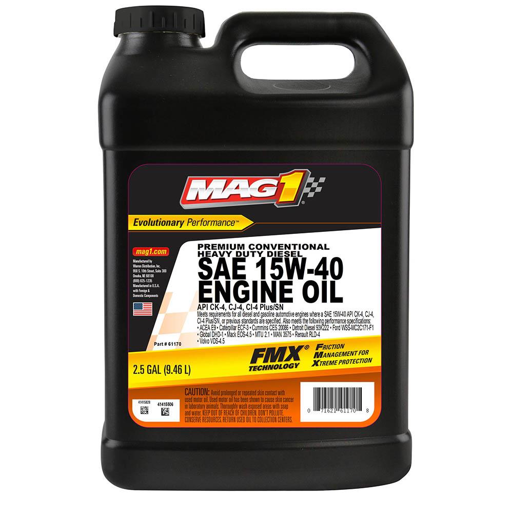 Aceite para motor diesel MAG 1 15W40 Ck4 para servicio pesado, 2.5 galones