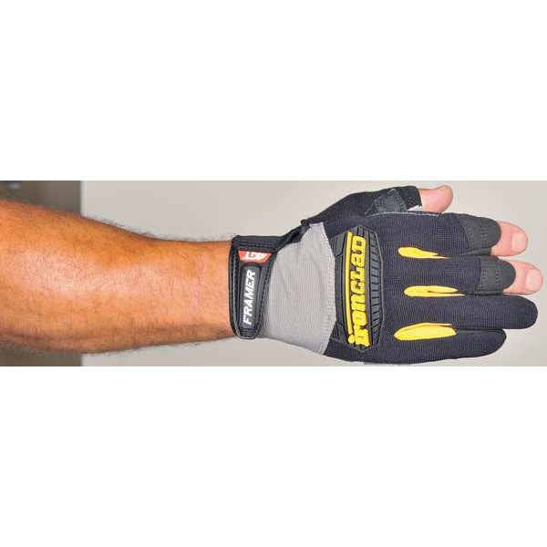 Guantes de Mecánico Ironclad Performance Wear, L, Negro, Nylon Elástico con Costillas - FUG2-04-L
