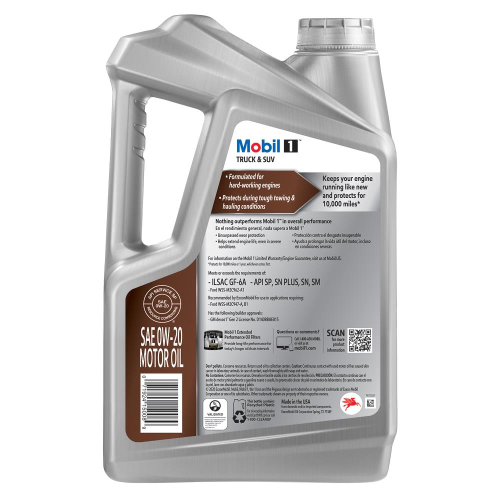 Aceite para Motor Mobil 1 para Camionetas/SUV 0W20 5 cuartos