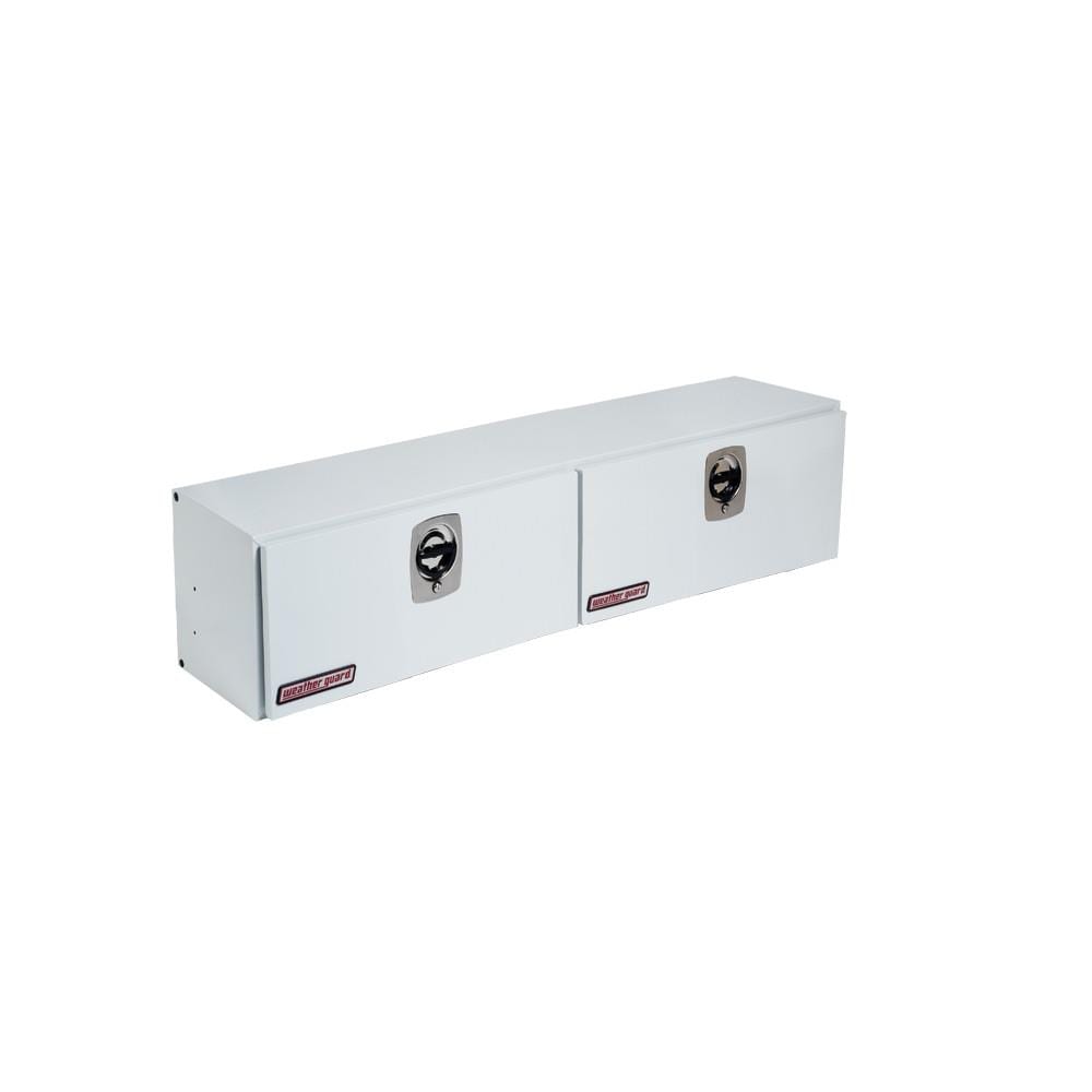 Caja de herramientas para camión con montaje superior de acero blanco de 72.25 pulgadas x 13.5 pulgadas x 16 pulgadas.