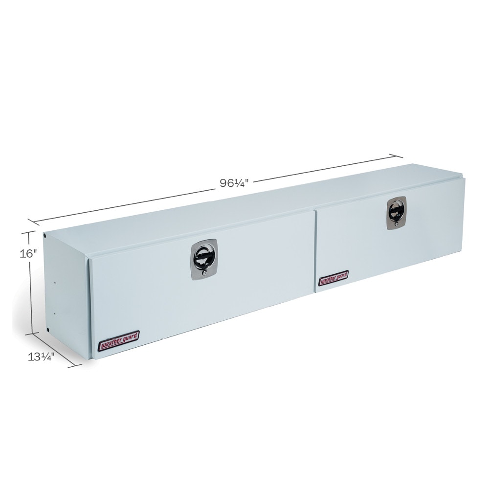 Caja de herramientas para camioneta de montaje lateral de acero blanco WEATHER GUARD 96.25 pulgadas x 13.25 pulgadas x 16 pulgadas 296-3-02