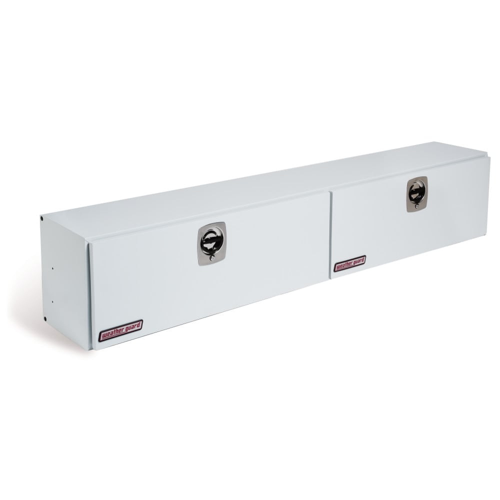 Caja de herramientas para camioneta de montaje lateral de acero blanco WEATHER GUARD 96.25 pulgadas x 13.25 pulgadas x 16 pulgadas 296-3-02