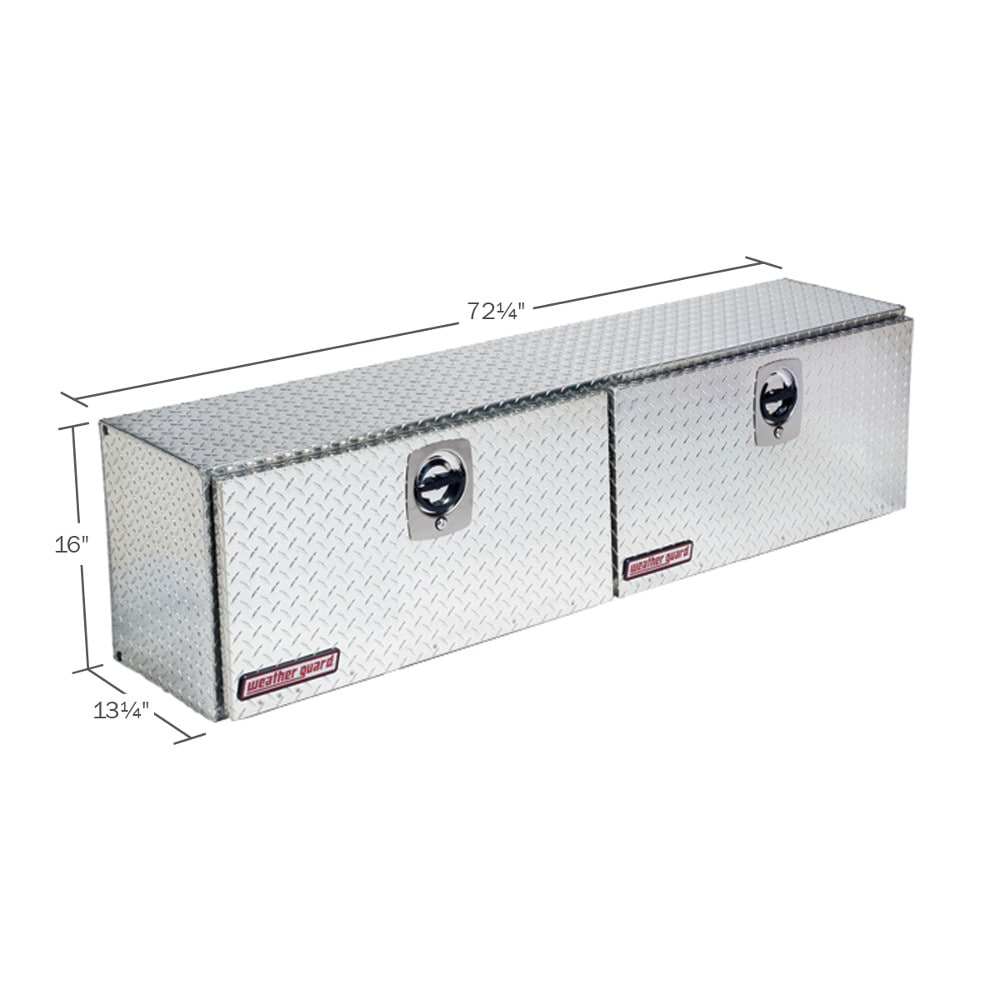 Caja de herramientas para camioneta Weather Guard de montaje lateral de aluminio plateado de 72.25 pulgadas x 13.25 pulgadas x 16 pulgadas