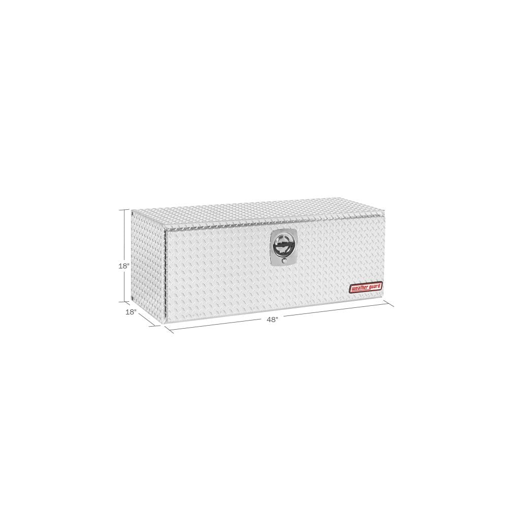 Caja de herramientas para camión debajo del chasis de aluminio plateado de 48.125 pulgadas x 18 pulgadas x 18 pulgadas Weather Guard 648-0-02