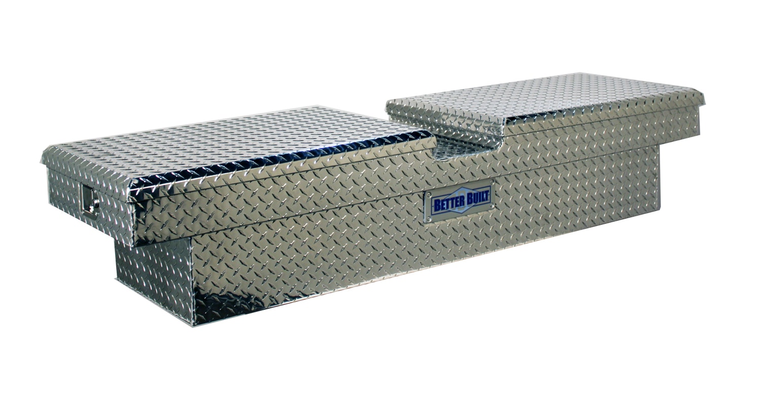 Caja de herramientas para camioneta tipo cruz de aluminio plateado Better Built de 69 pulgadas x 20 pulgadas x 13 pulgadas