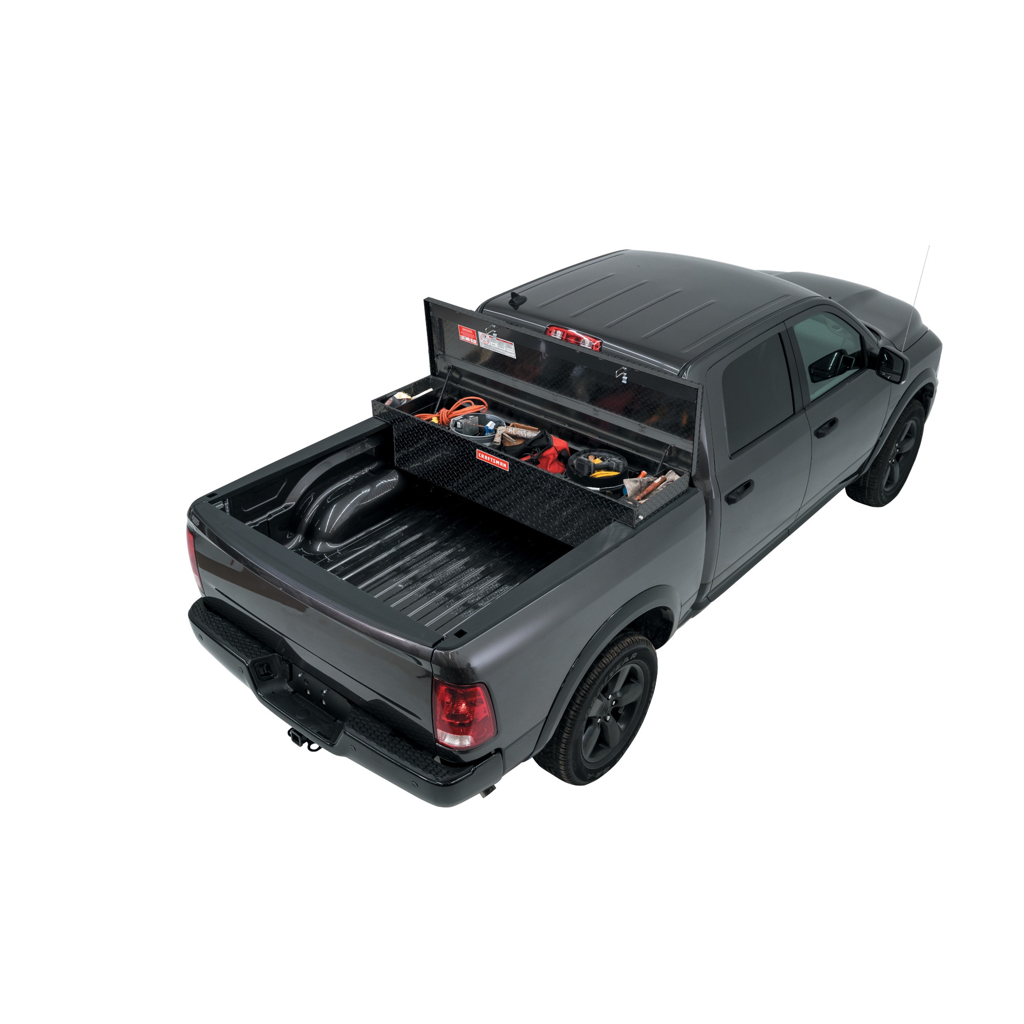 Caja de herramientas para camioneta tipo crossover de aluminio negro mate de 71.3 pulgadas x 19.5 pulgadas x 17.2 pulgadas Craftsmen CMXTBAK1005301