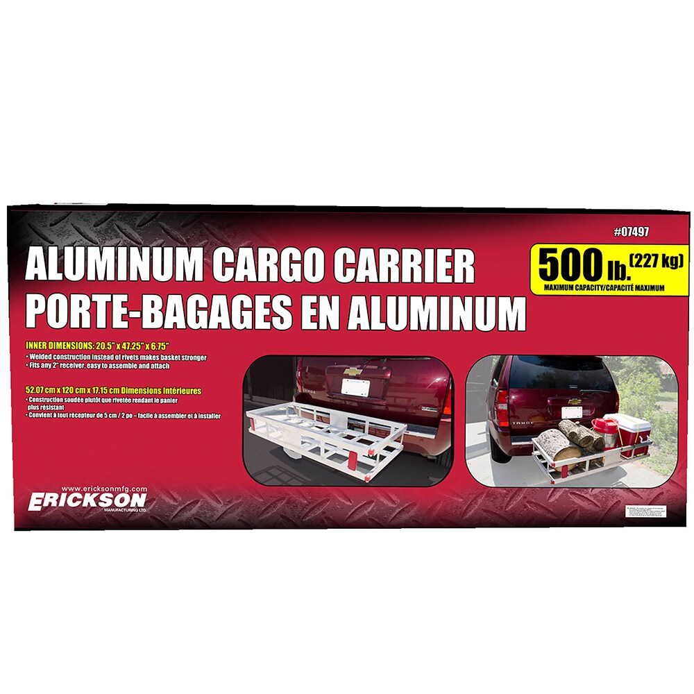 Canasta de Carga de Enganche de Aluminio de 51 Pulgadas L x 24 Pulgadas W x 4 Pulgadas H de Erickson