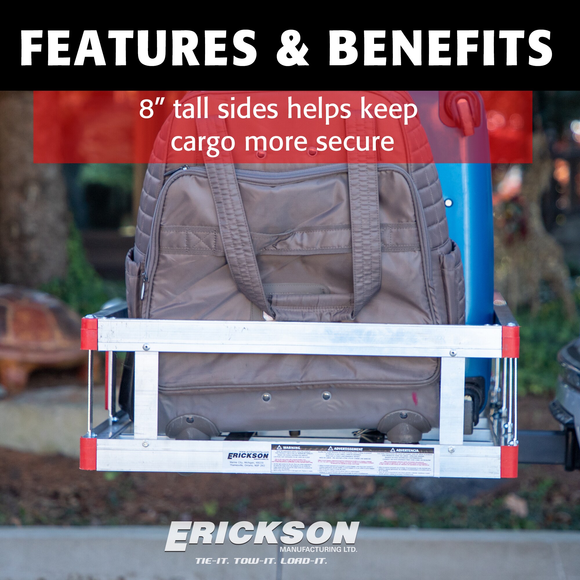 Canasta de Carga de Enganche de Aluminio de 51 Pulgadas L x 24 Pulgadas W x 4 Pulgadas H de Erickson