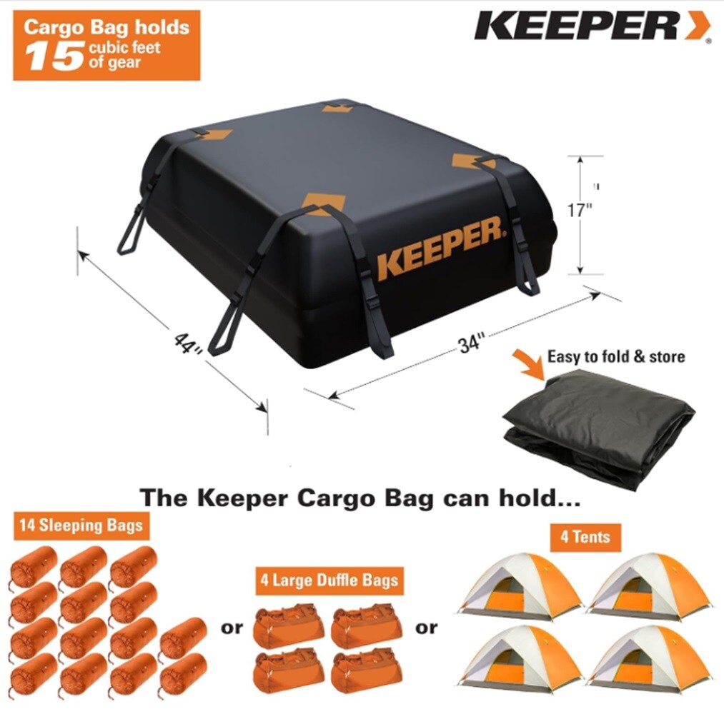 Bolsa de carga para techo de PVC Keeper Cargo 44 pulgadas L x 34 pulgadas W x 17 pulgadas H 07203