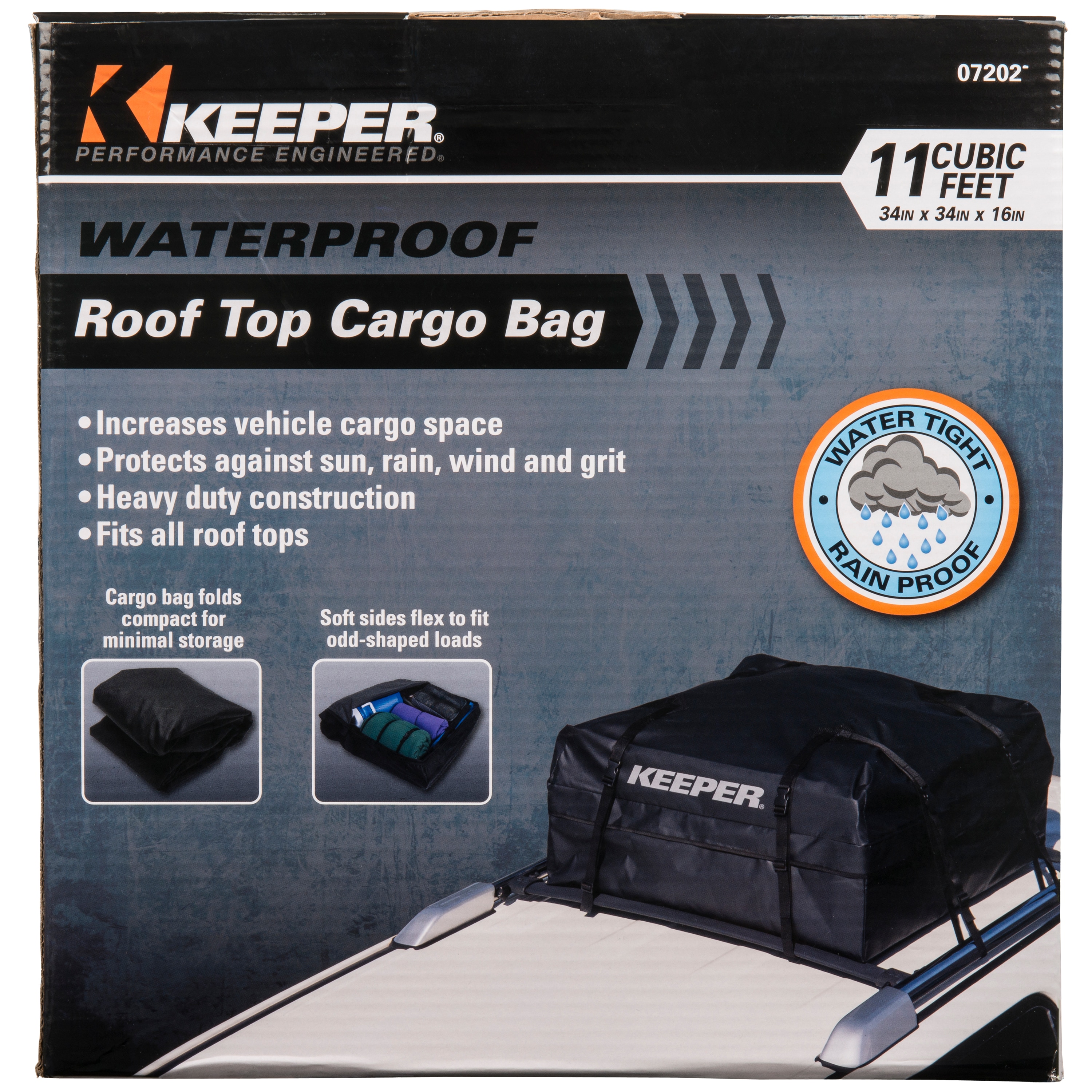 Bolsa de Carga para el Techo de PVC Keeper Cargo de 34 pulgadas de largo x 34 pulgadas de ancho x 16 pulgadas de alto - 07202