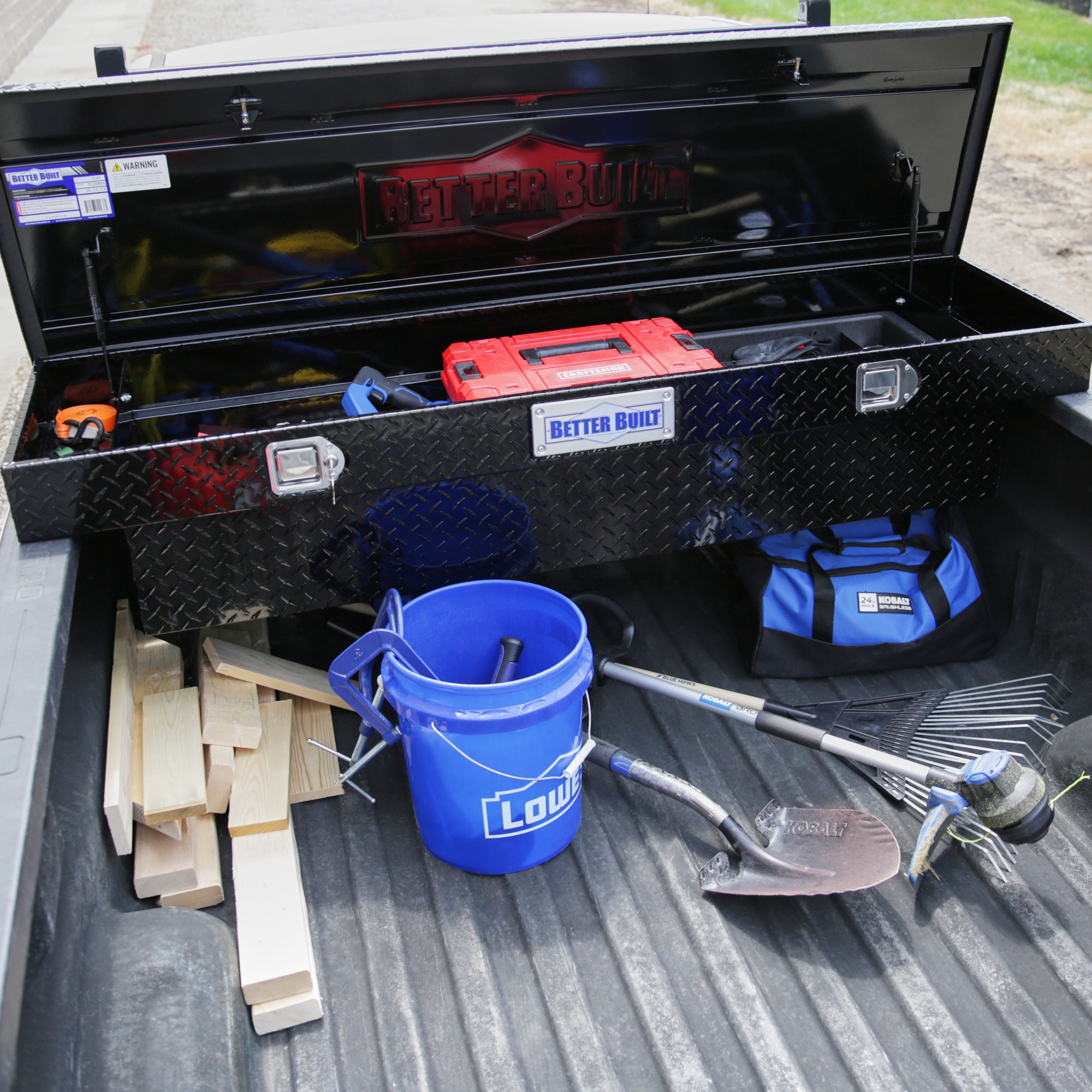 Caja de herramientas para camioneta tipo crossover de aluminio negro brillante de 69 pulgadas x 20 pulgadas x 13 pulgadas de mejor calidad