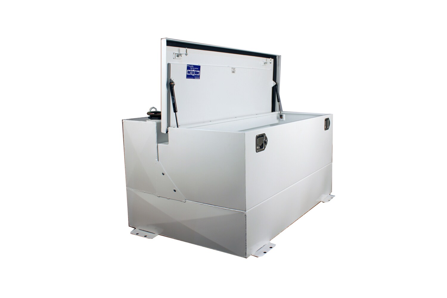 Tanque de transferencia de combustible/compartimiento de caja de acero rectangular blanco de 75 galones Better Built