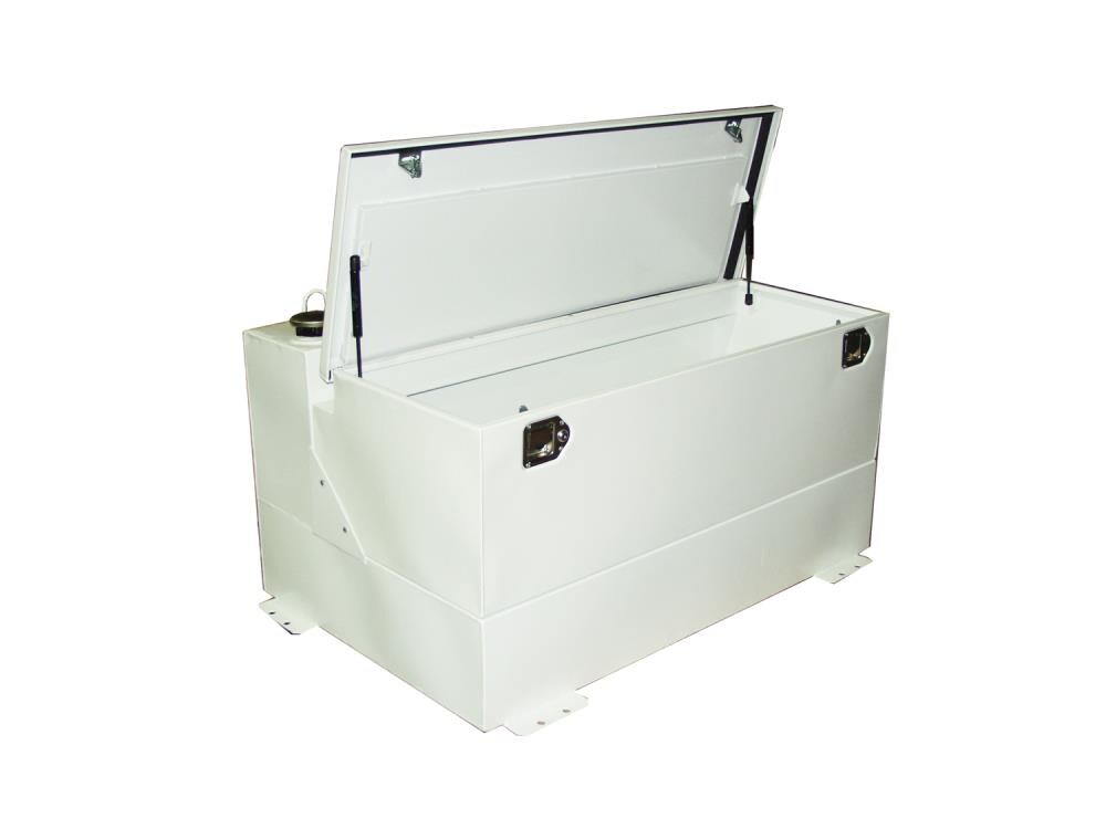 Tanque de transferencia de combustible/compartimiento de caja de acero rectangular blanco de 75 galones Better Built