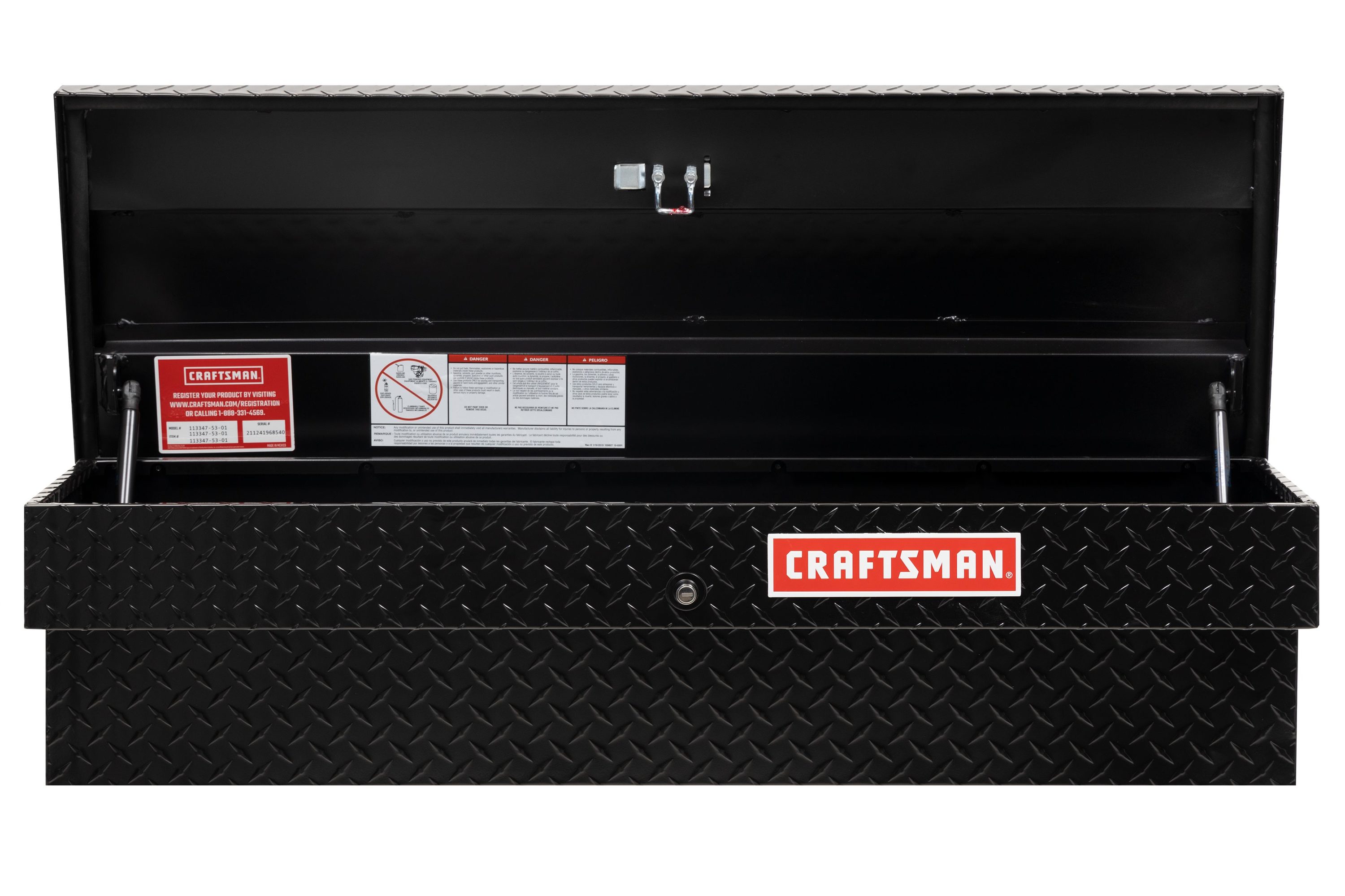 Caja de herramientas para camioneta en montaje lateral de aluminio negro mate de 46.86 pulgadas x 15.73 pulgadas x 13.27 pulgadas - Modelo 113347-53-01