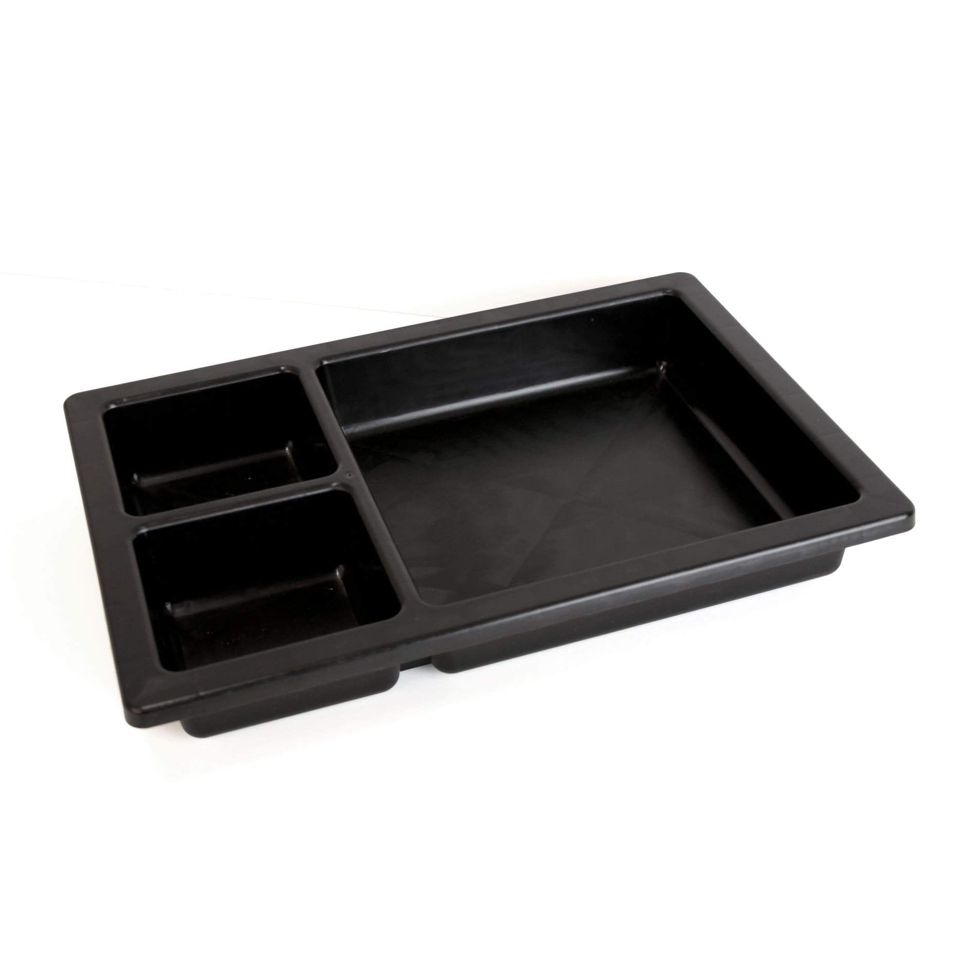 Charola de plástico negro para camioneta con 3 bolsillos, compatible con caja de herramientas para camioneta de 20 pulgadas, fácil de instalar y limpiar, organizador para caja de camioneta