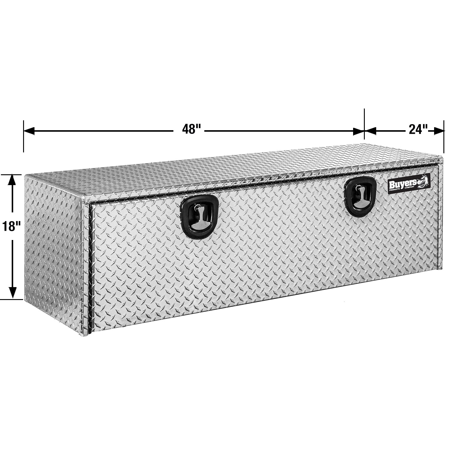Caja de herramientas para camión de aluminio para montar debajo, 24 pulgadas x 48 pulgadas x 18 pulgadas