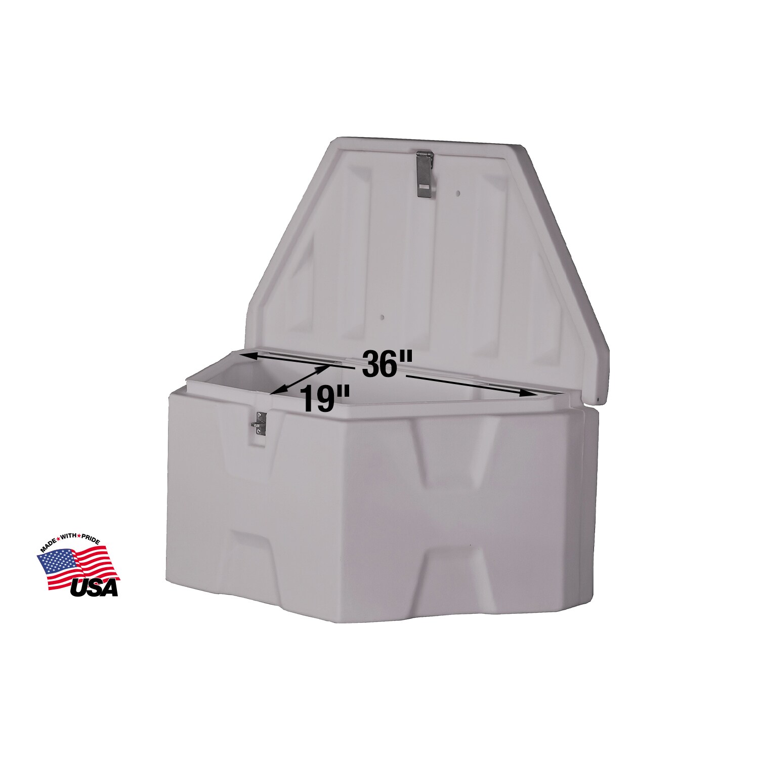 Caja de herramientas para remolque de camión de plástico poli blanco de 36 pulgadas x 19 pulgadas x 18 pulgadas de Buyers Products